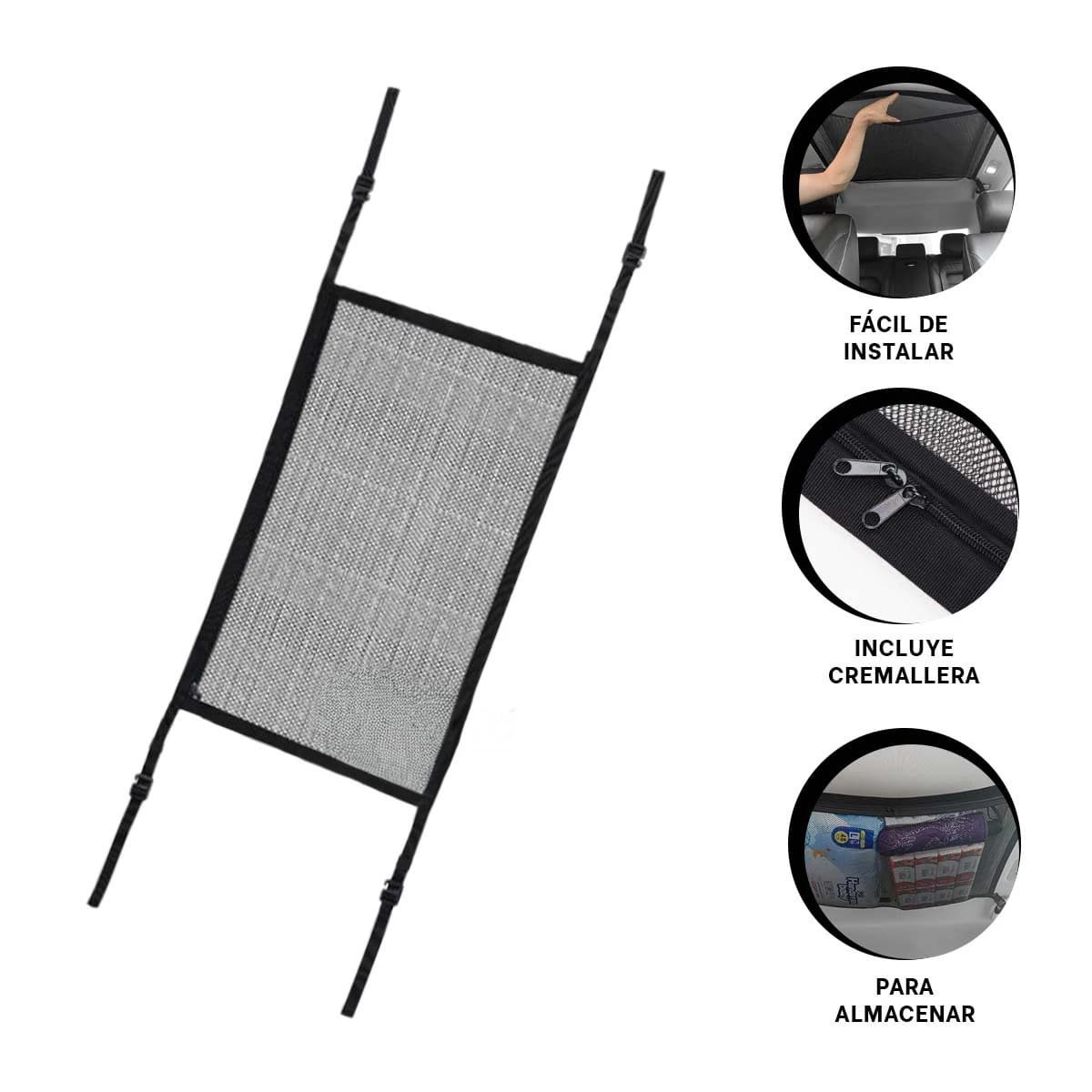 ORGANIZADOR NEGRO DE ALMACENAMIENTO DE CARGA PARA TECHO INTERIOR DE AUTOMOVIL YPAPEL REGALO - 5
