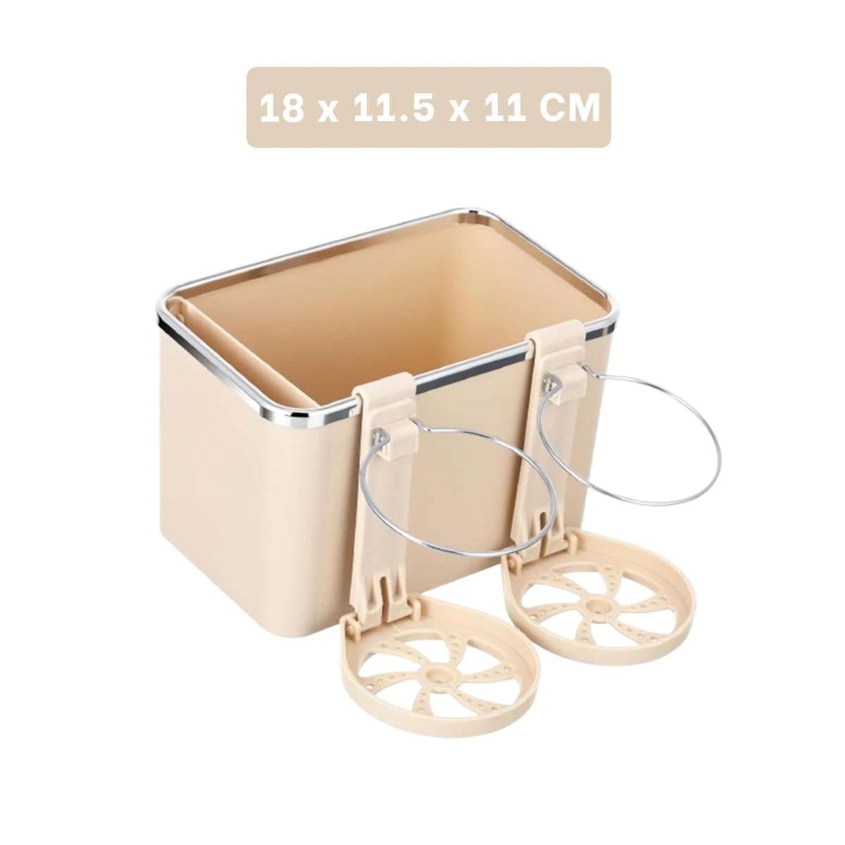 CAJA ORGANIZADORA PARA AUTO 18X11X11,5CM CREMA CHISPEADO COMPACTA - 4
