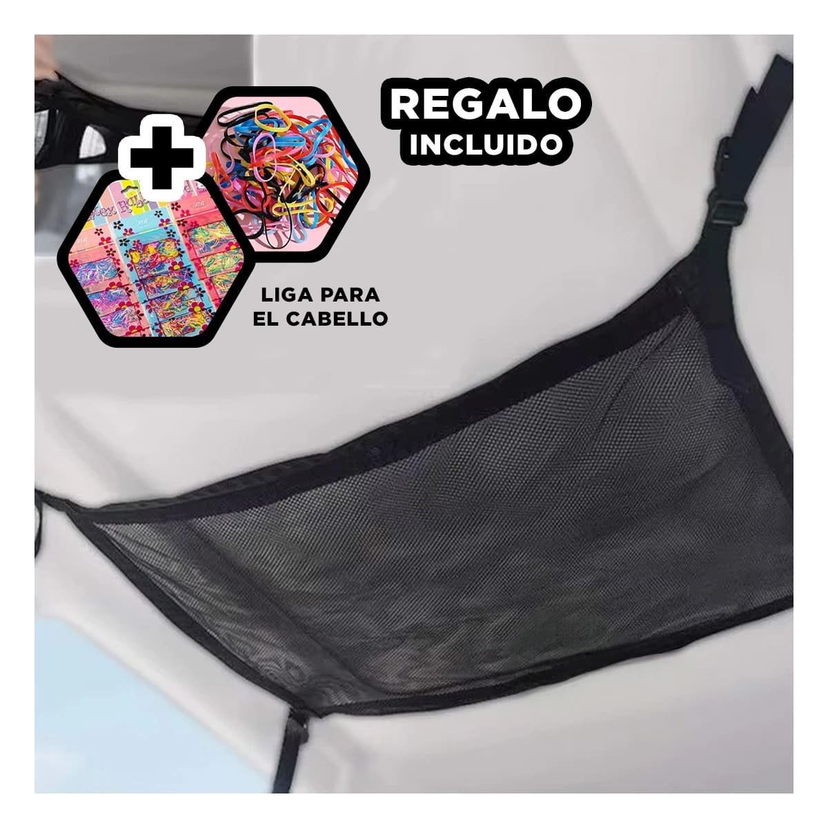 COMPARTIMENTO NEGRO DE ALMACENAMIENTO DE CARGA PARA TECHO INTERIOR DE AUTOMOVIL YLIGAS REGALO - 2
