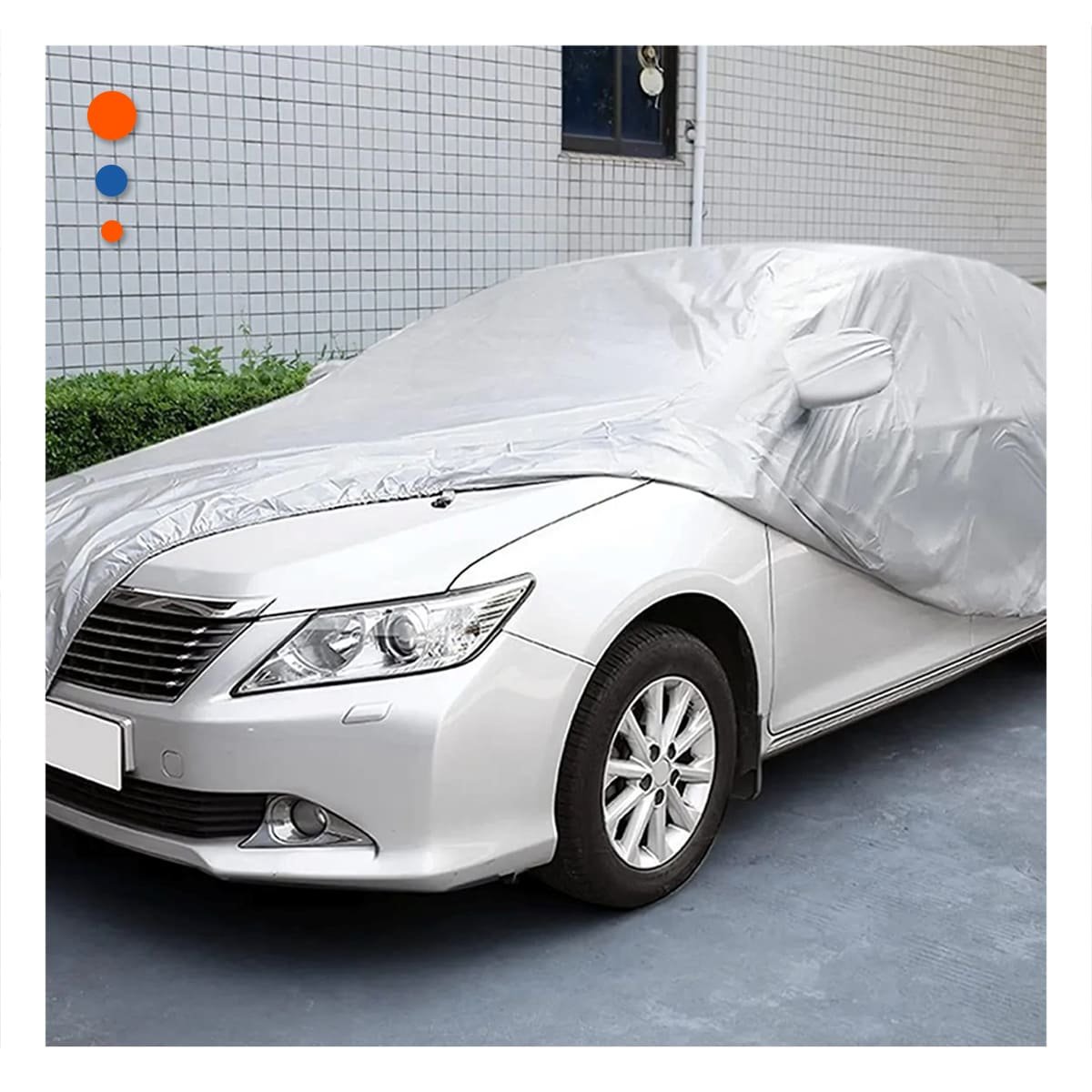 PACK2 CAPOTA PARA AUTO XL 540X175X120CM GRIS COBERTOR RESISTENTE AL CLIMA YREGALO STICKER - 5