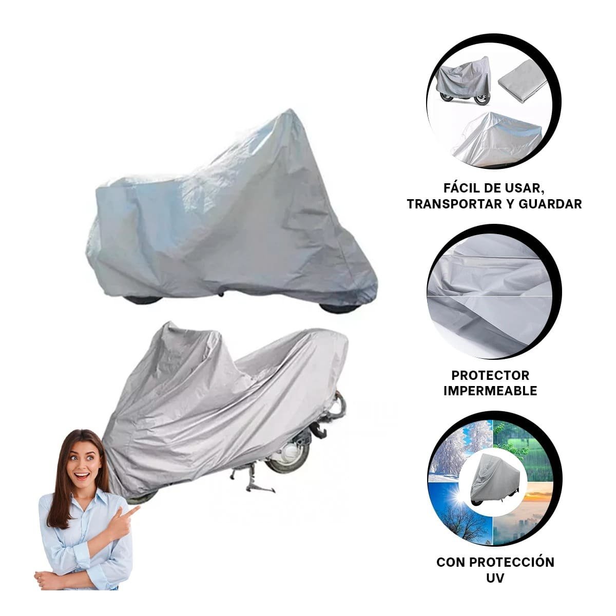 COBERTORES PROTECTORES PARA MOTO IMPERMEABLES Y DURADEROS YPAPEL REGALO - 5