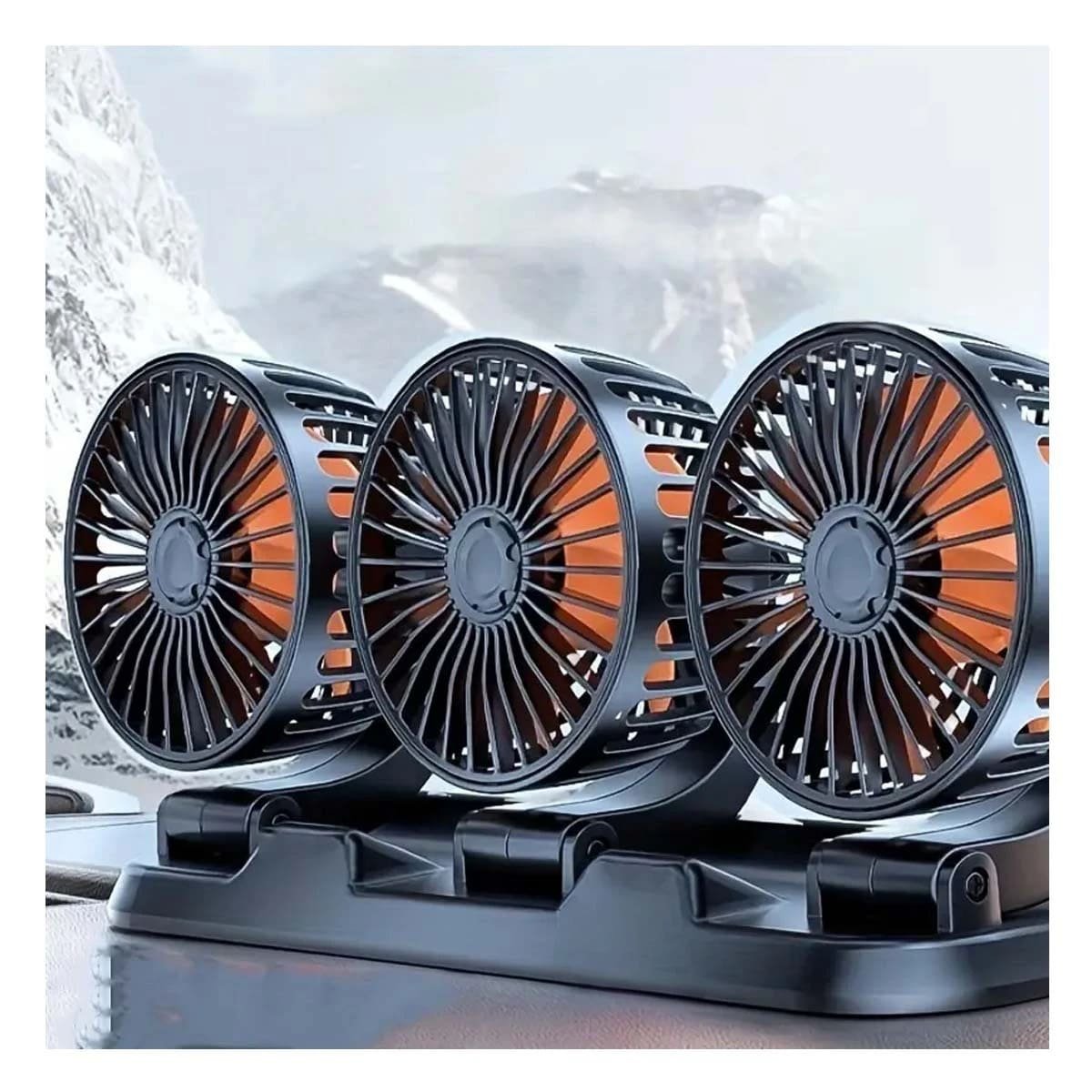 PACK4 ABANICO AUTOMOTRIZ 3 CABEZALES NEGRO PORTATIL Y RESISTENTE - 5