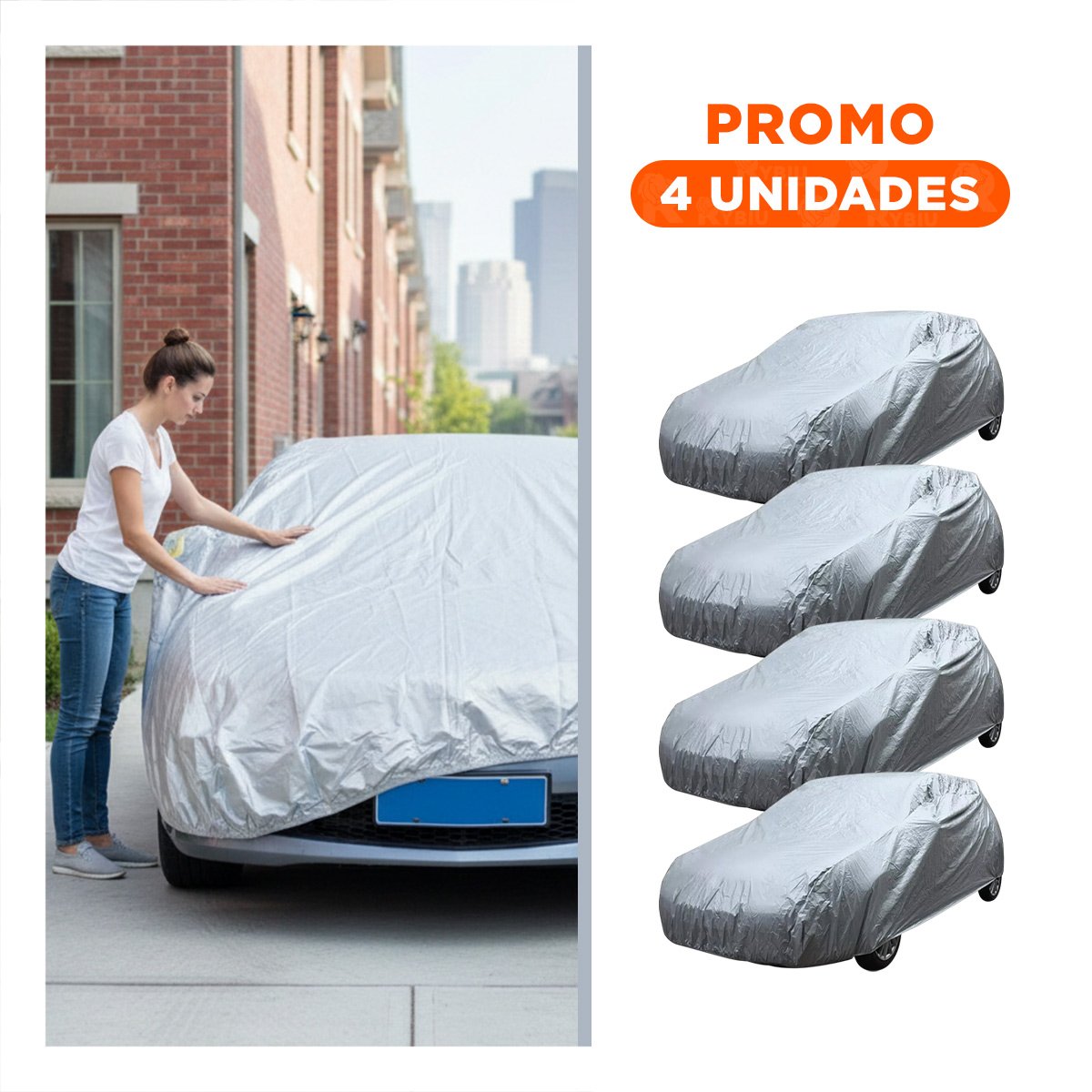 PACK4 CUBIERTA AUTOMOTRIZ L 480X175X120CM GRIS RESISTENTE - 1