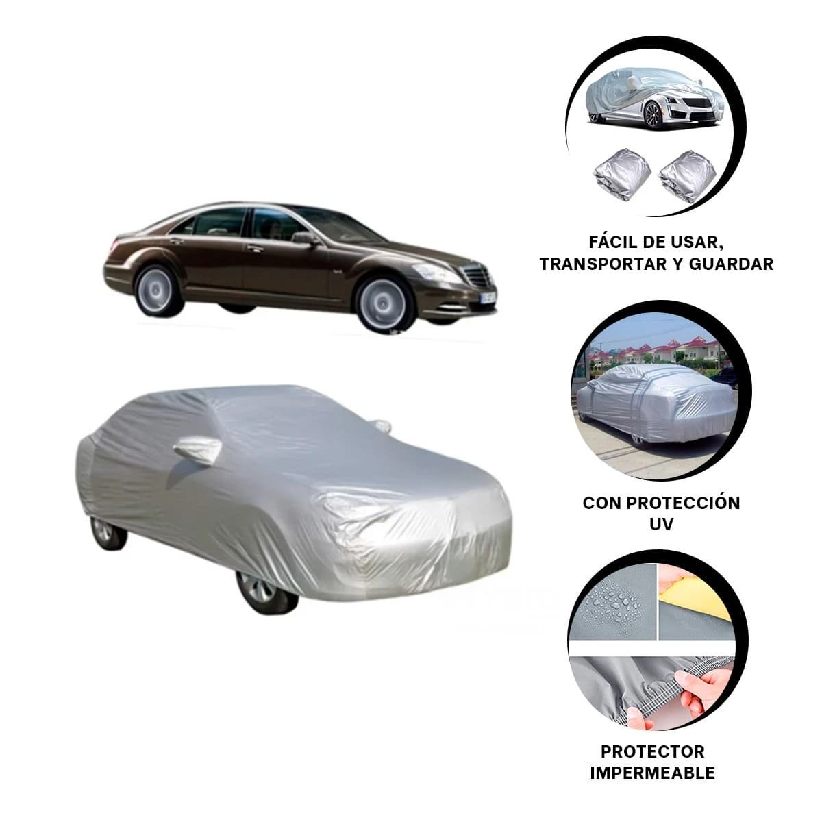 COBERTOR PARA AUTO L 480X175X120CM GRIS RESISTENTE AL CLIMA YPAPEL REGALO - 5