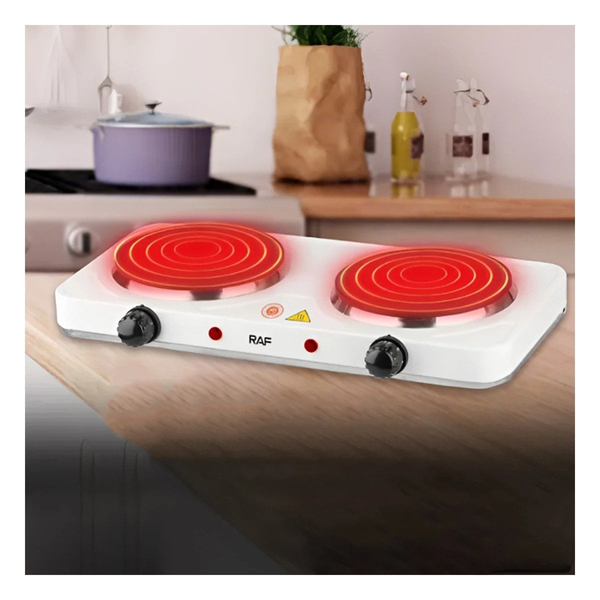 COCINA ELECTRICA DOBLE PORTATIL PARA PREPARAR COMIDAS EN CASA BLANCO YSTICKY - 1