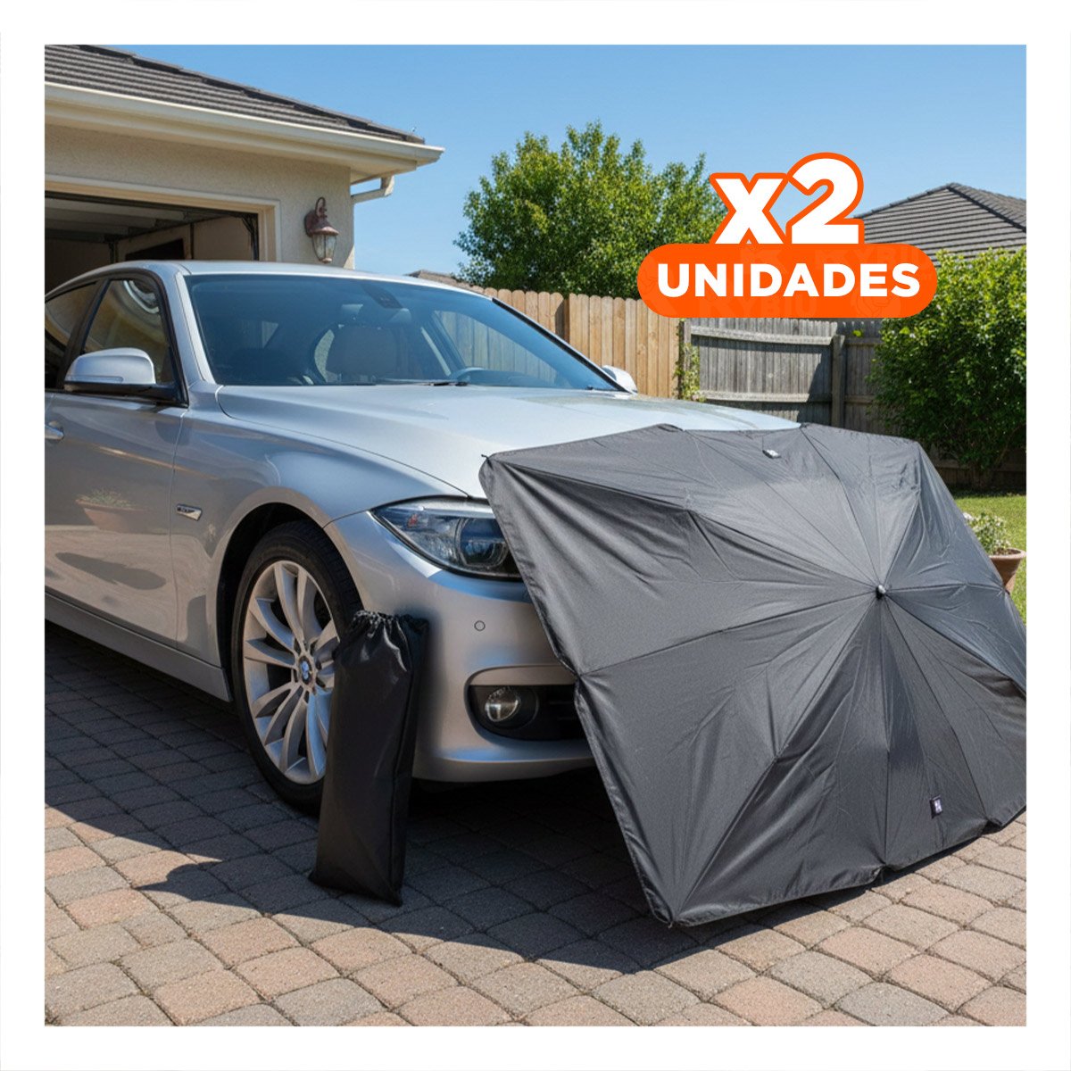 PACK2 SOMBRADOR PLEGABLE PARA AUTO CON ESTRUCTURA RESISTENTE Y FACIL INSTALACION YPAPEL REGALO - 1