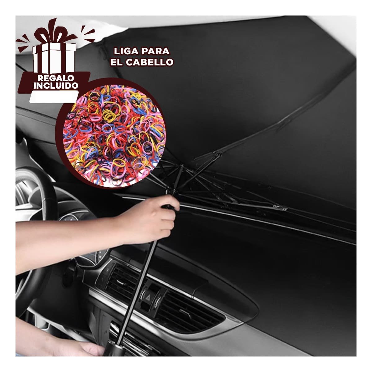 COBERTOR PLEGABLE PARA AUTO CON BLOQUEO UV Y DISENO COMPACTO YLIGAS REGALO - 2