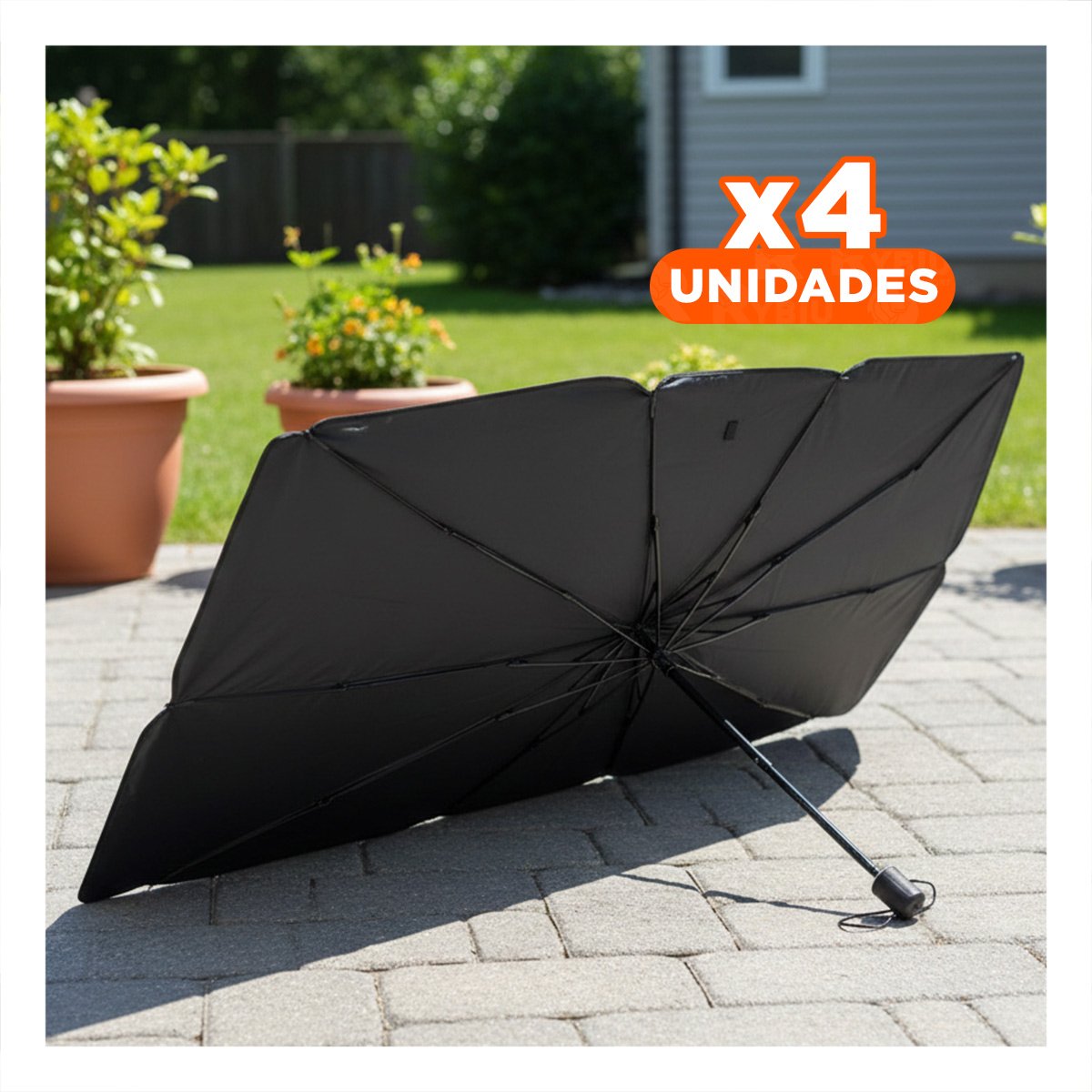 PACK4 DEFENSA SOLAR PLEGABLE PARA PARABRISAS CON ALTA CALIDAD YPAPEL REGALO - 1