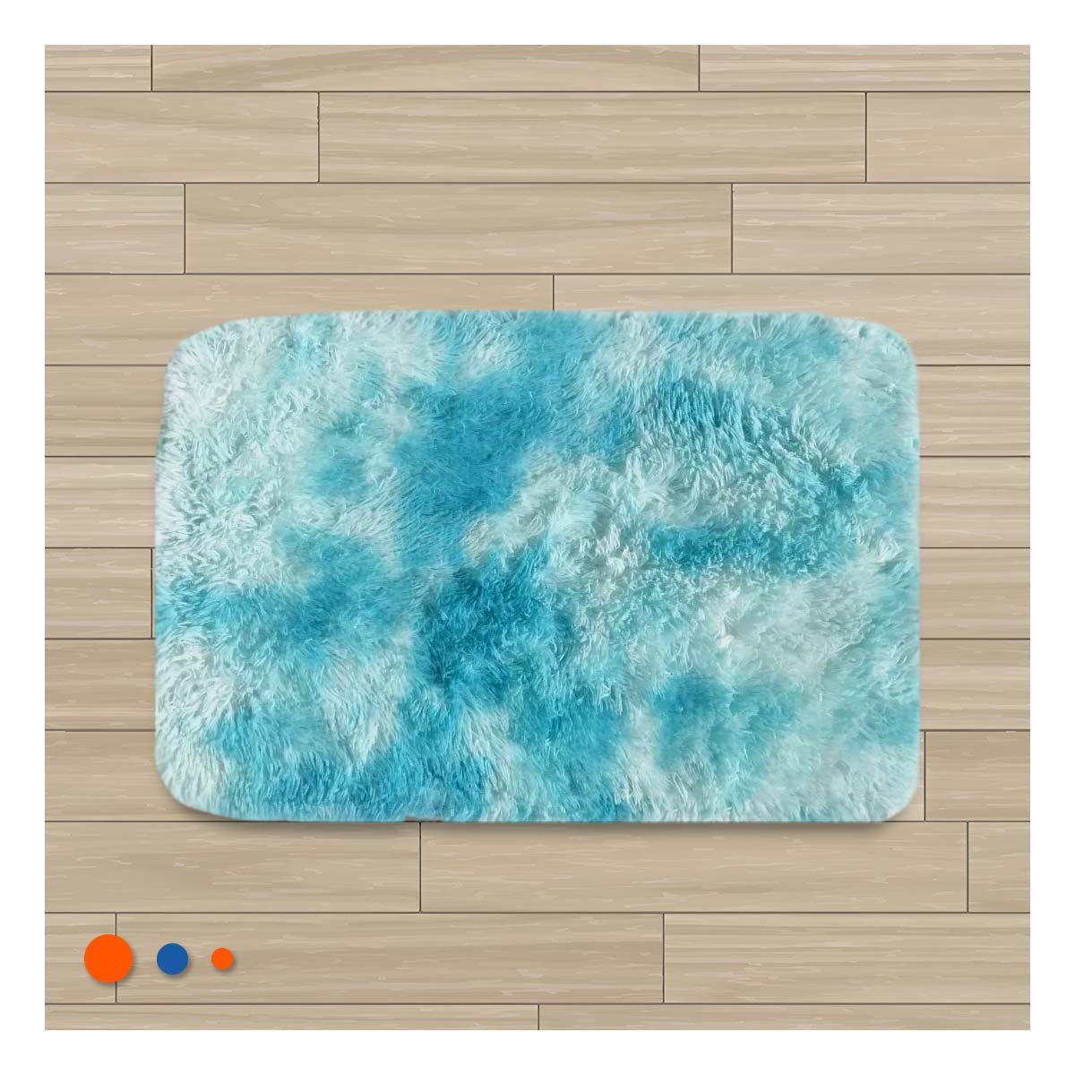 PACK6 ALFOMBRILLA DE TEXTURA PELUCHE CELESTE Y BLANCO RECTANGULAR 40X60CM Y+REGALO STICKER - 5