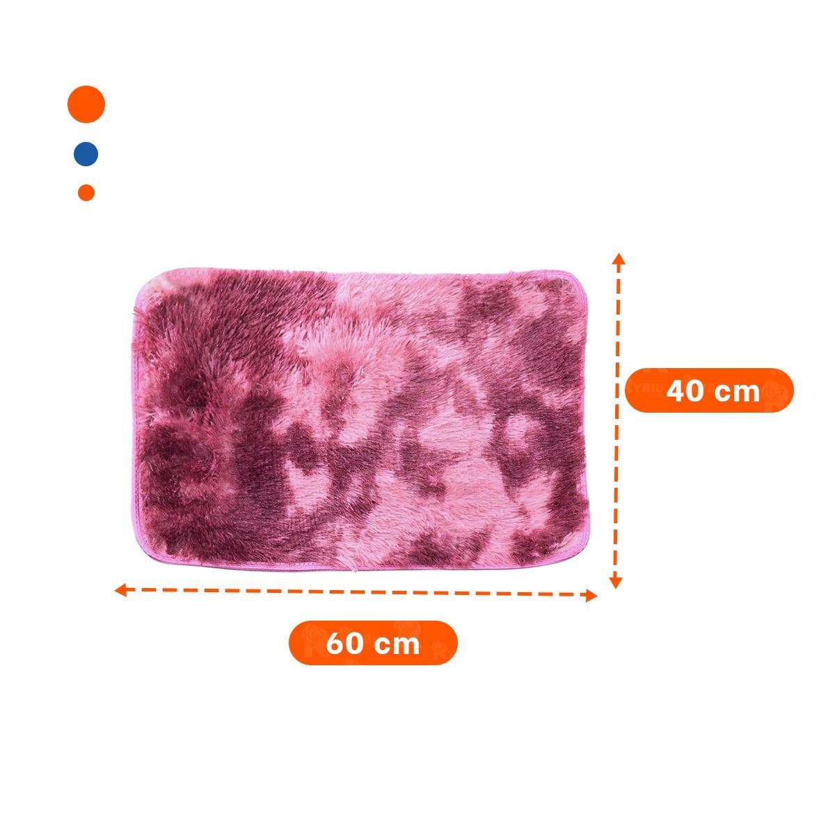 PACK2 TAPETE DIMENSIONES 40X60 GUINDA Y ROSADO CON ACABADO PELUCHE RECTANGULAR Y+PAPEL REGALO - 4