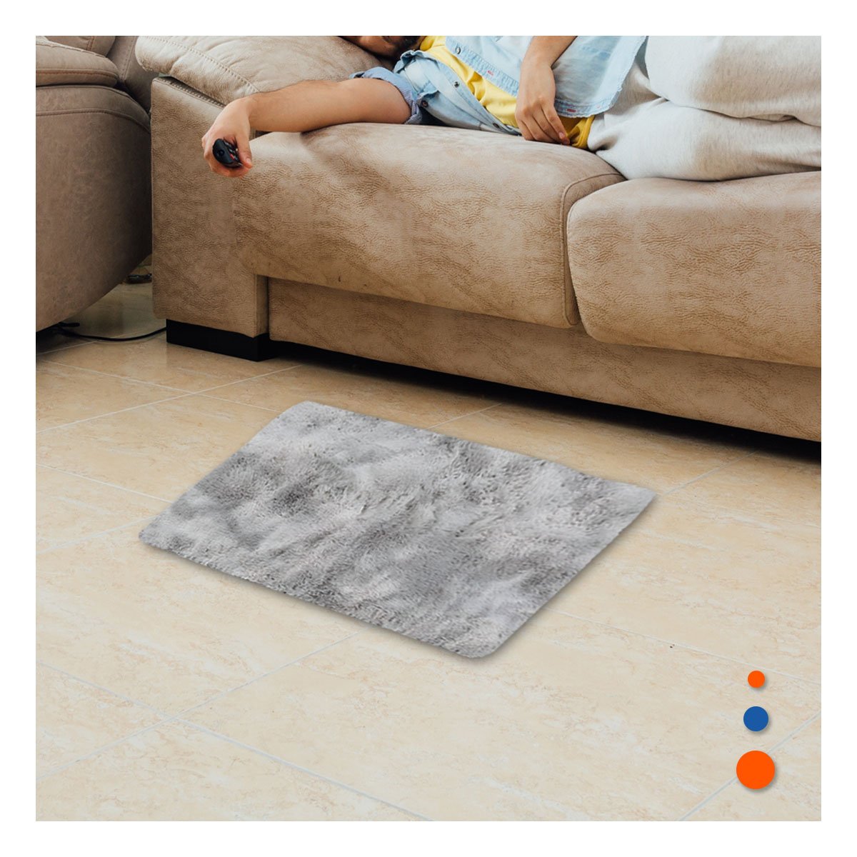 PACK4 TAPETE RECTANGULAR CON DIMENSIONES 40X60CM PELUCHE PLOMO - 2