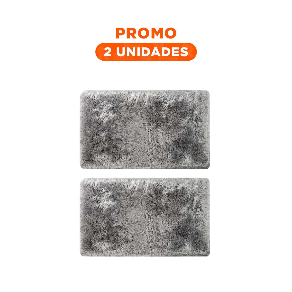 PACK2 TAPETE PLOMO RECTANGULAR 40X60CM CON SUPERFICIE PELUCHE Y+REGALO STICKER - 1