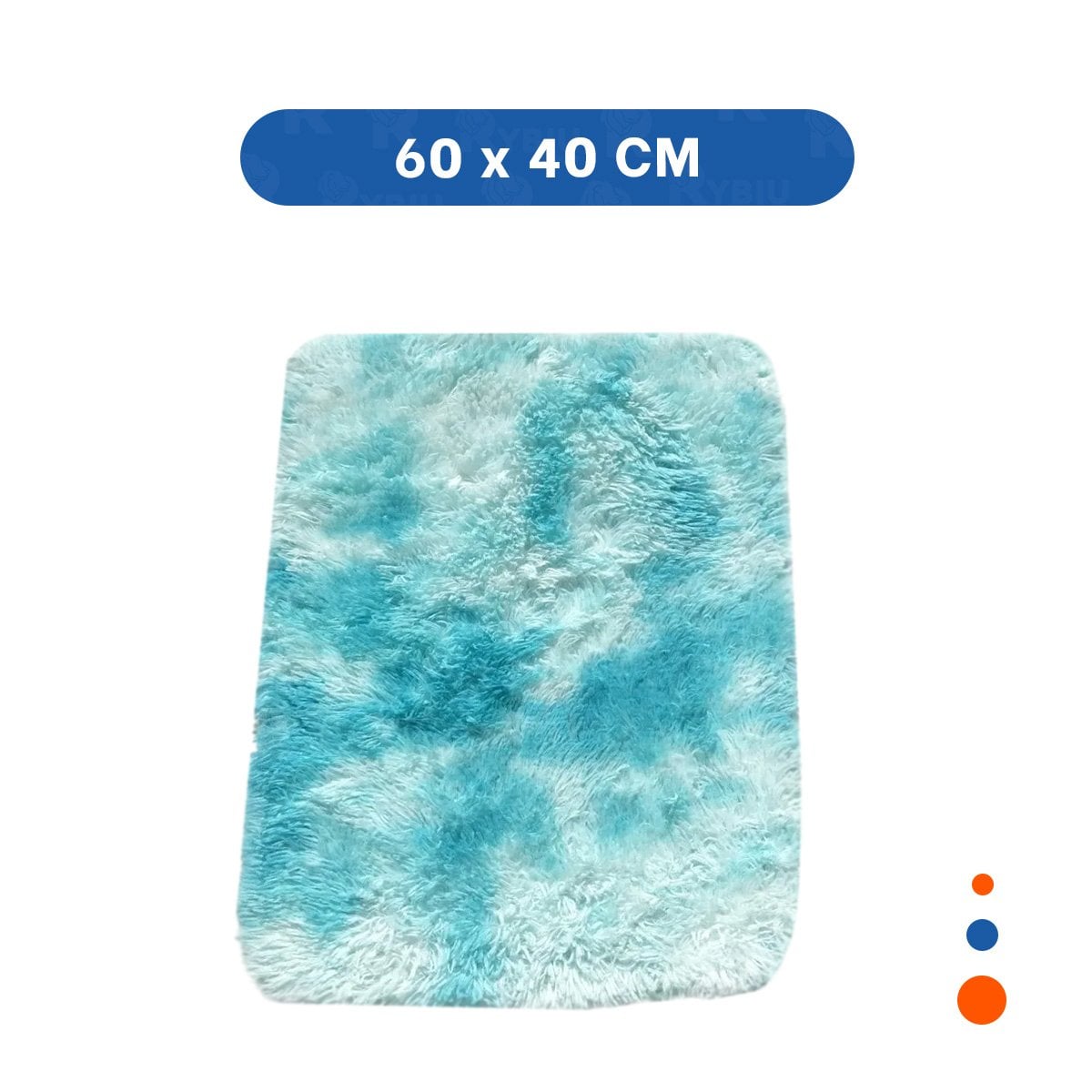 PACK4 TAPETE RECTANGULAR CELESTE Y BLANCO PELUCHE CON MEDIDA 40X60CM Y+PAPEL REGALO - 4