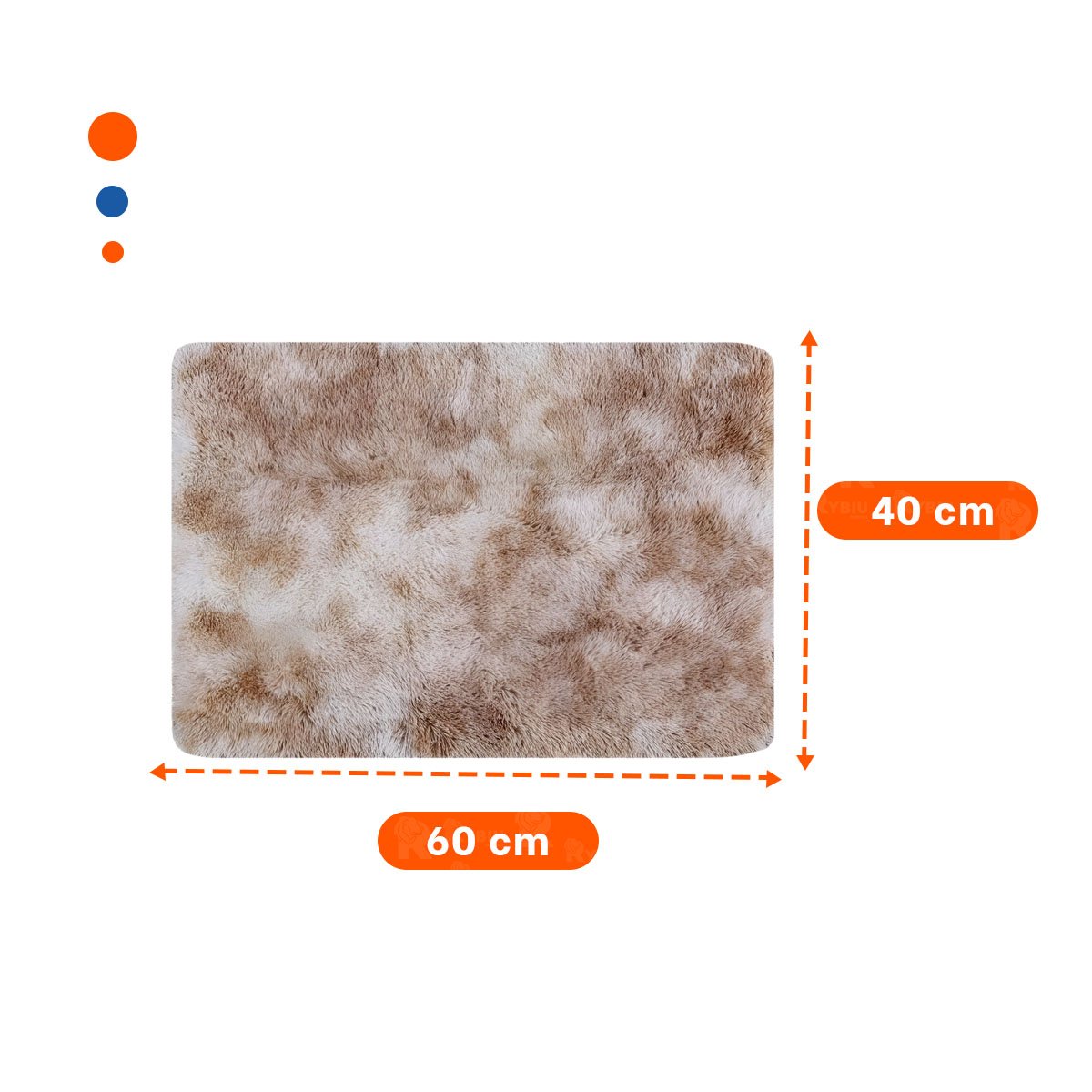 PACK2 TAPETE DIMENSIONES 40X60 BLANCO Y CAMELLO CON ACABADO PELUCHE RECTANGULAR Y+PAPEL REGALO - 4