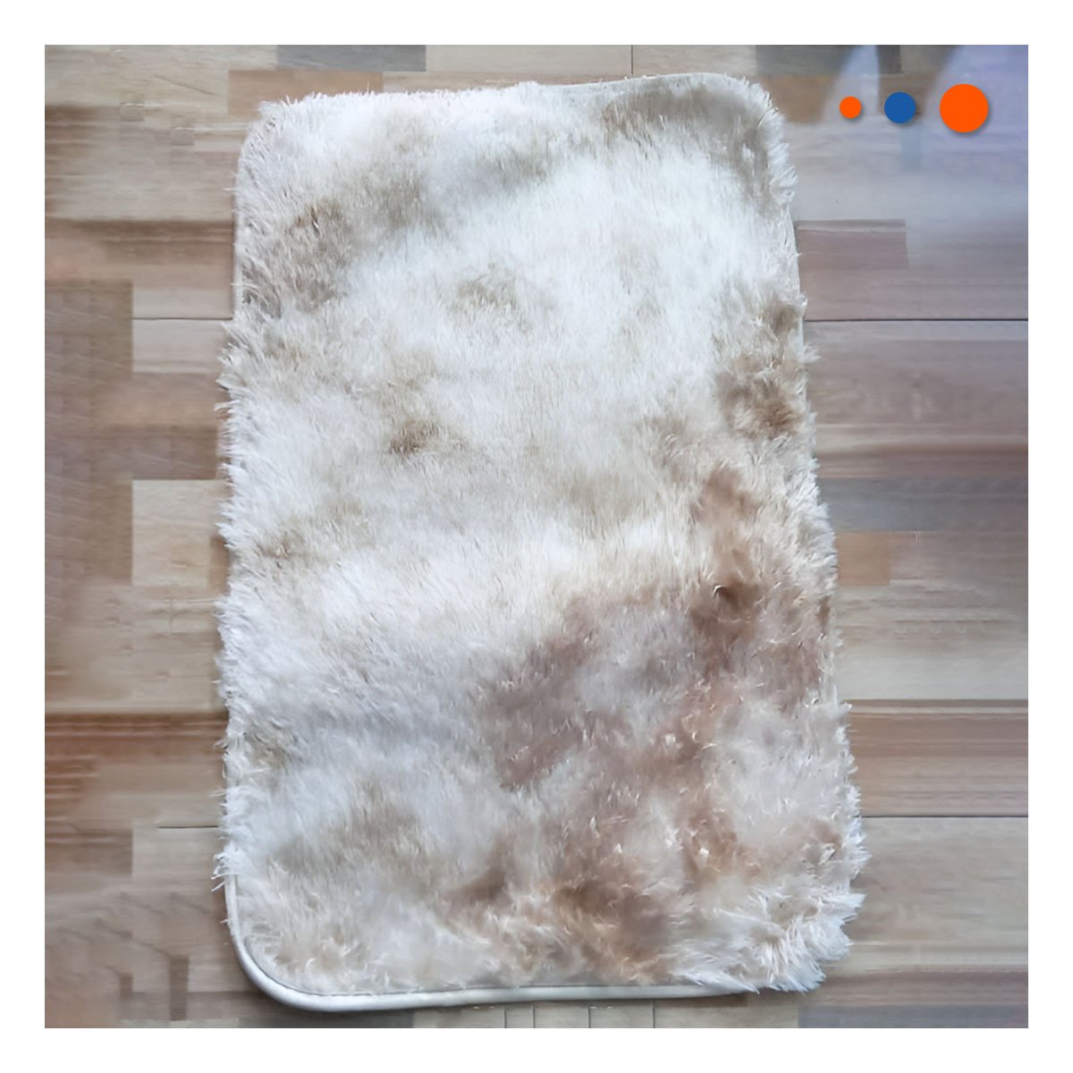 PACK2 TAPETE DIMENSIONES 40X60 BLANCO Y CAMELLO CON ACABADO PELUCHE RECTANGULAR Y+PAPEL REGALO - 5