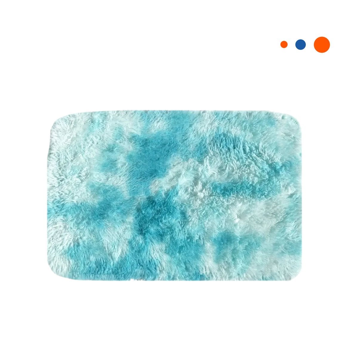 PACK2 TAPETE CELESTE Y BLANCO RECTANGULAR 40X60CM CON SUPERFICIE PELUCHE Y+REGALO STICKER - 2