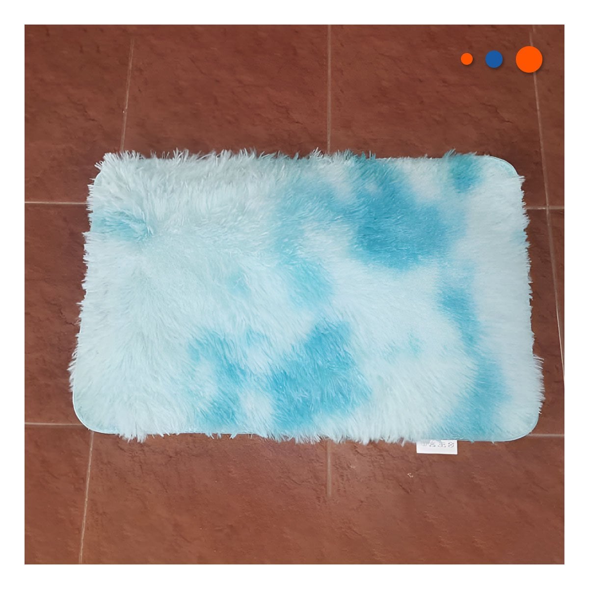 PACK2 TAPETE CELESTE Y BLANCO RECTANGULAR 40X60CM CON SUPERFICIE PELUCHE Y+REGALO STICKER - 3