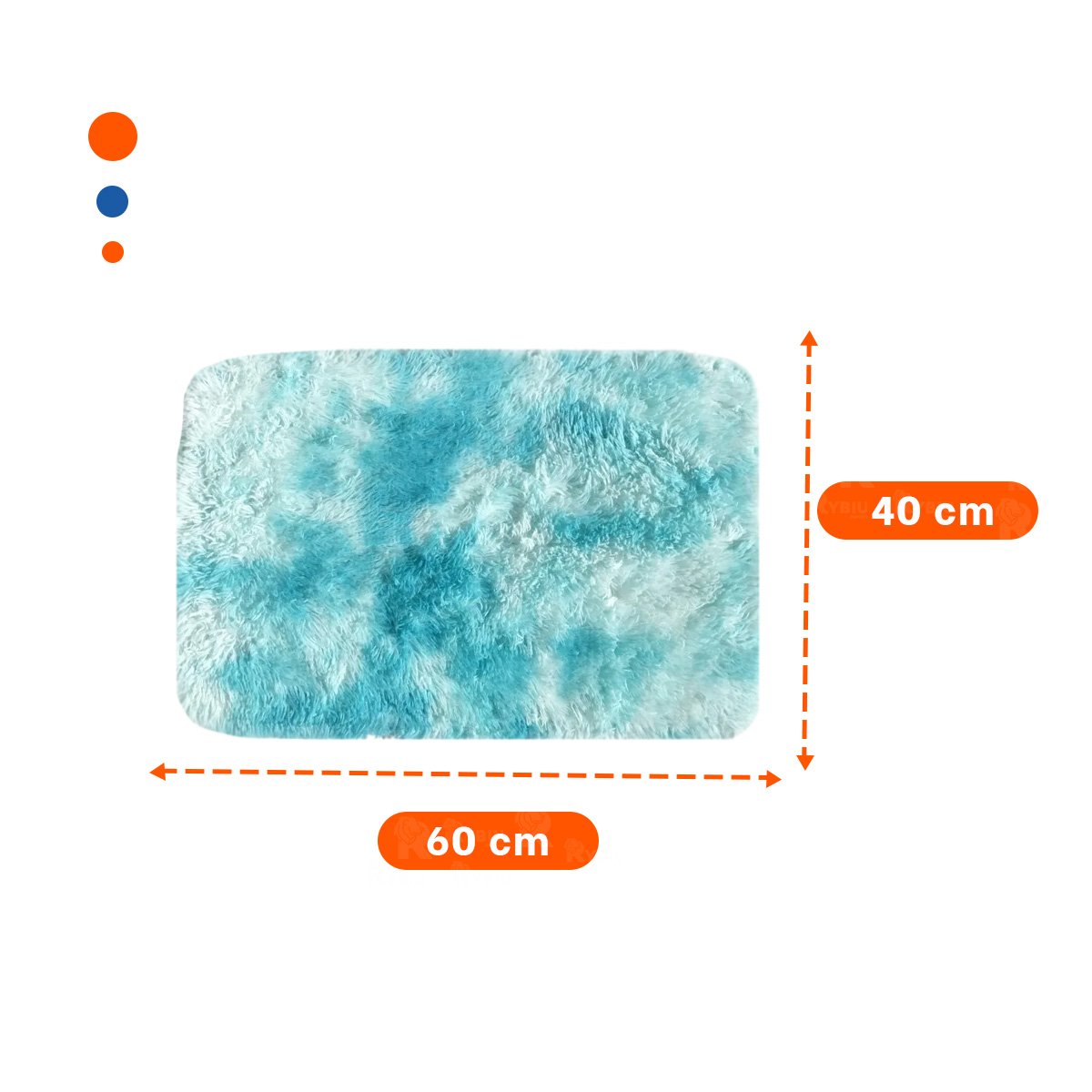 PACK12 ALFOMBRILLA RECTANGULAR 40X60CM CELESTE Y BLANCO CON SUPERFICIE PELUCHE - 4