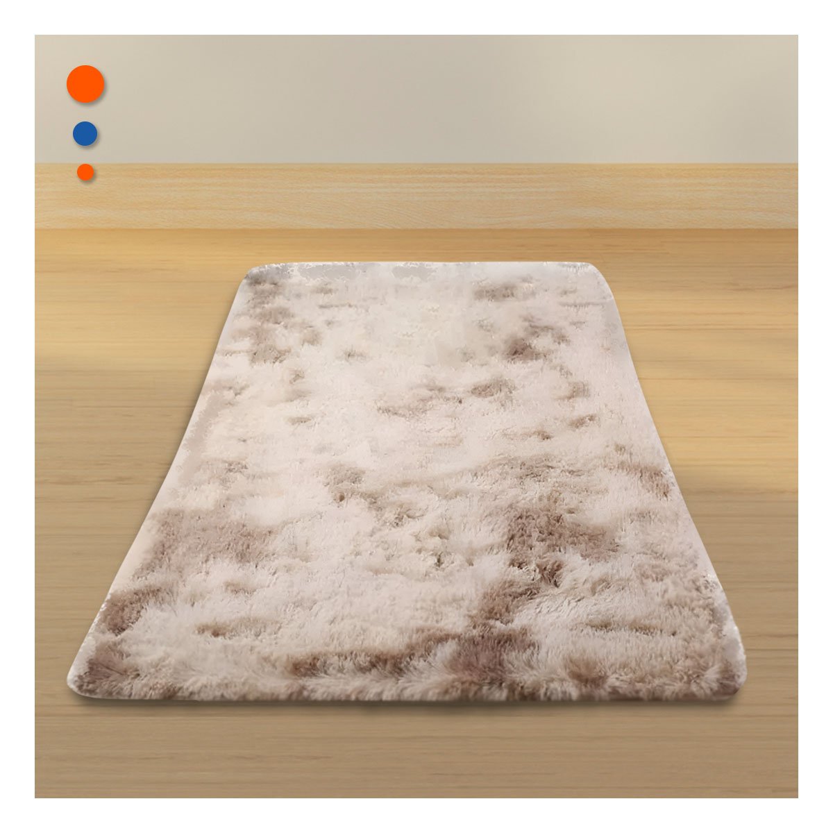 PACK4 ALFOMBRILLA BLANCO Y CAMELLO RECTANGULAR CON PELUCHE 40X60CM Y+REGALO STICKER - 5
