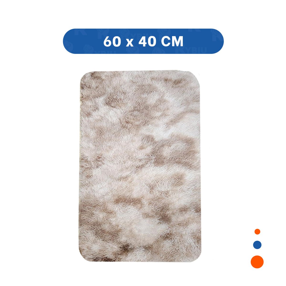ALFOMBRA RECTANGULAR BLANCO Y CAMELLO DE TEXTURA PELUCHE EN DIMENSIONES 40X60CM Y+LIGAS REGALO - 4