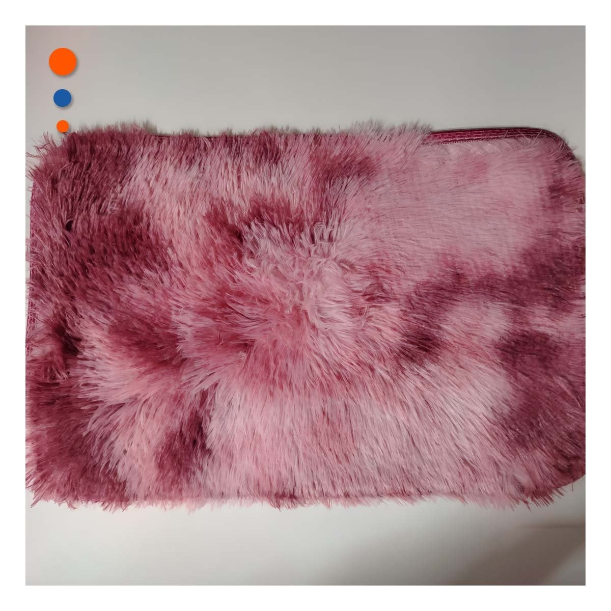 ALFOMBRA RECTANGULAR DE TEXTURA PELUCHE GUINDA Y ROSADO CON DIMENSIONES 40X60CM - 5