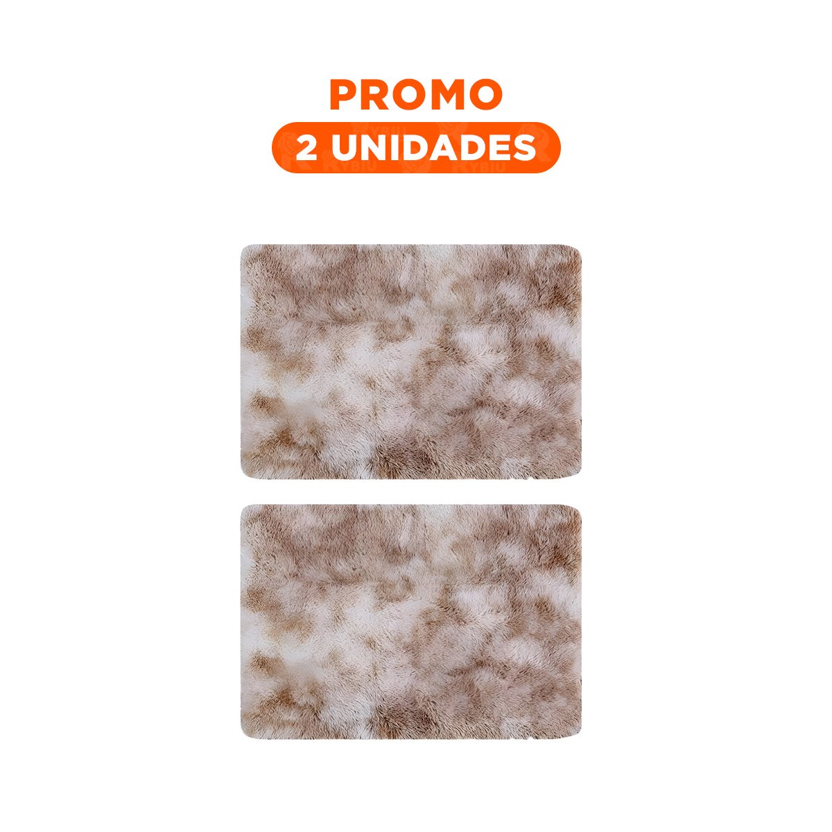 PACK2 TAPETE BLANCO Y CAMELLO RECTANGULAR 40X60CM CON SUPERFICIE PELUCHE Y+REGALO STICKER - 1