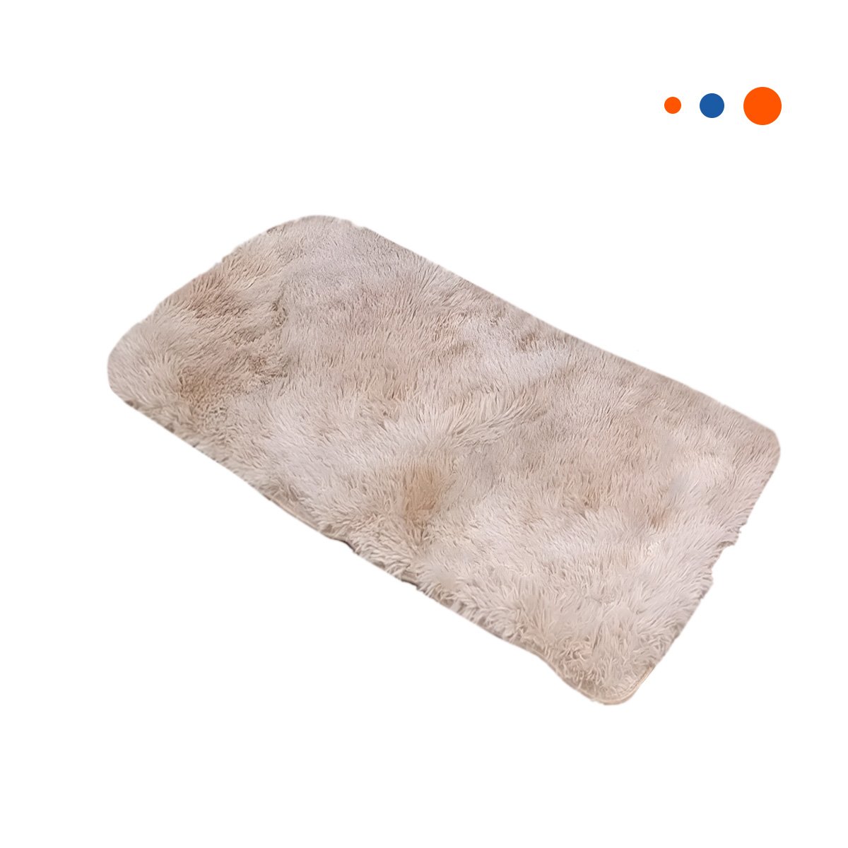 PACK2 TAPETE BLANCO Y CAMELLO RECTANGULAR 40X60CM CON SUPERFICIE PELUCHE Y+REGALO STICKER - 2