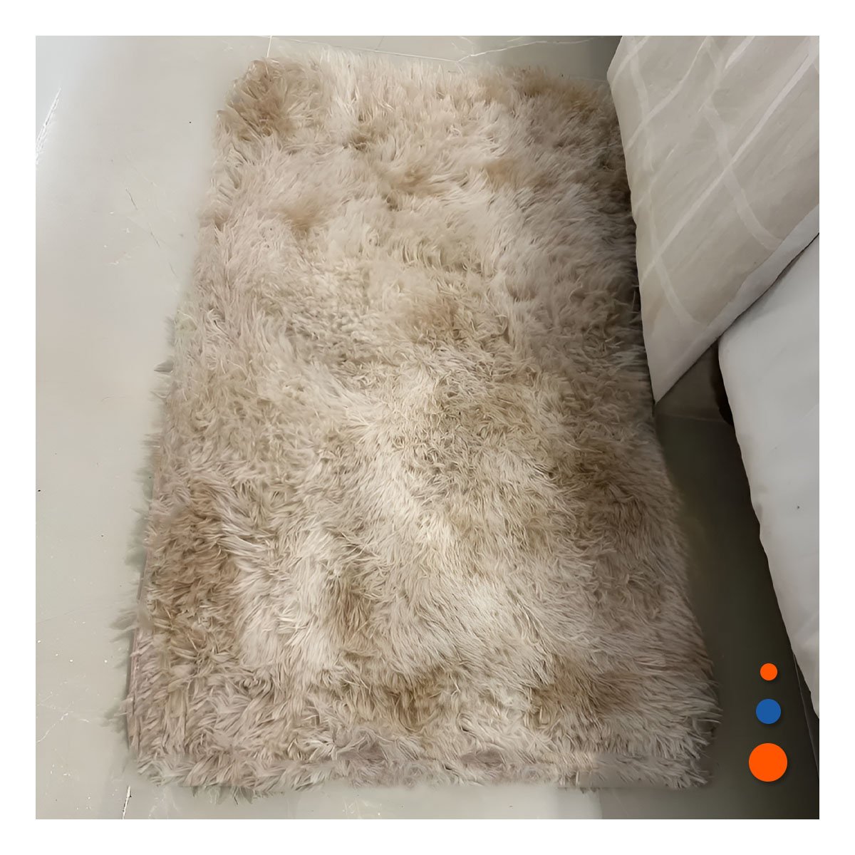 PACK6 ALFOMBRILLA DIMENSIONES 40X60CM CON TEXTURA PELUCHE BLANCO Y CAMELLO Y+PAPEL REGALO - 2