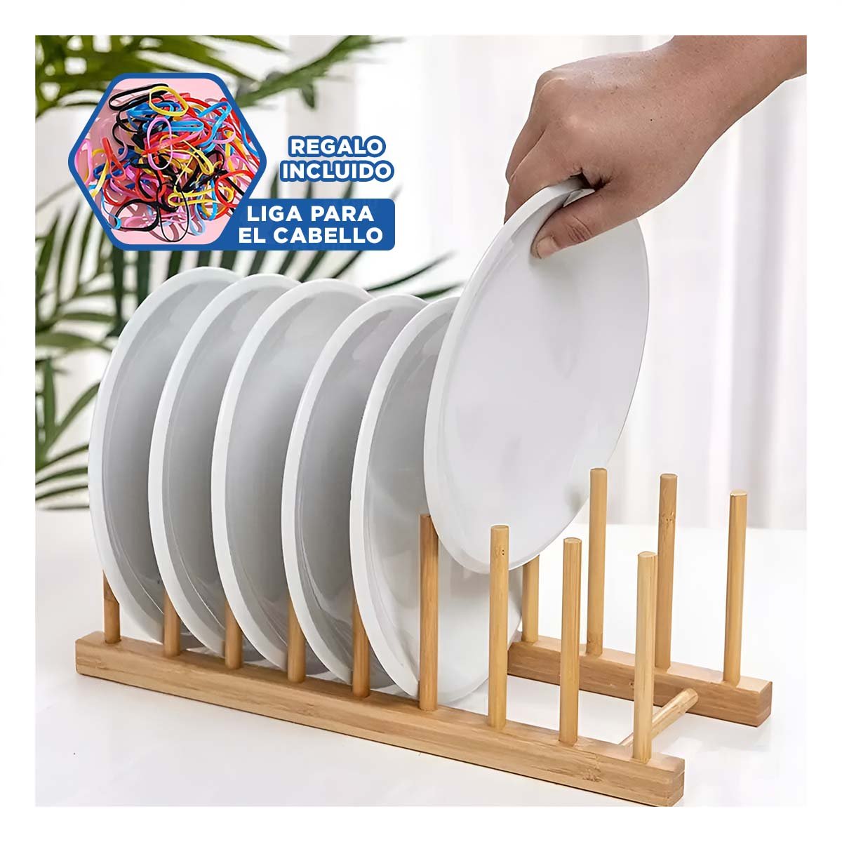 ORGANIZADOR FUNCIONAL DE BAMBU CON OCHO DIVISIONES PARA USO DIARIO COLOR MADERA Y+LIGAS REGALO - 2