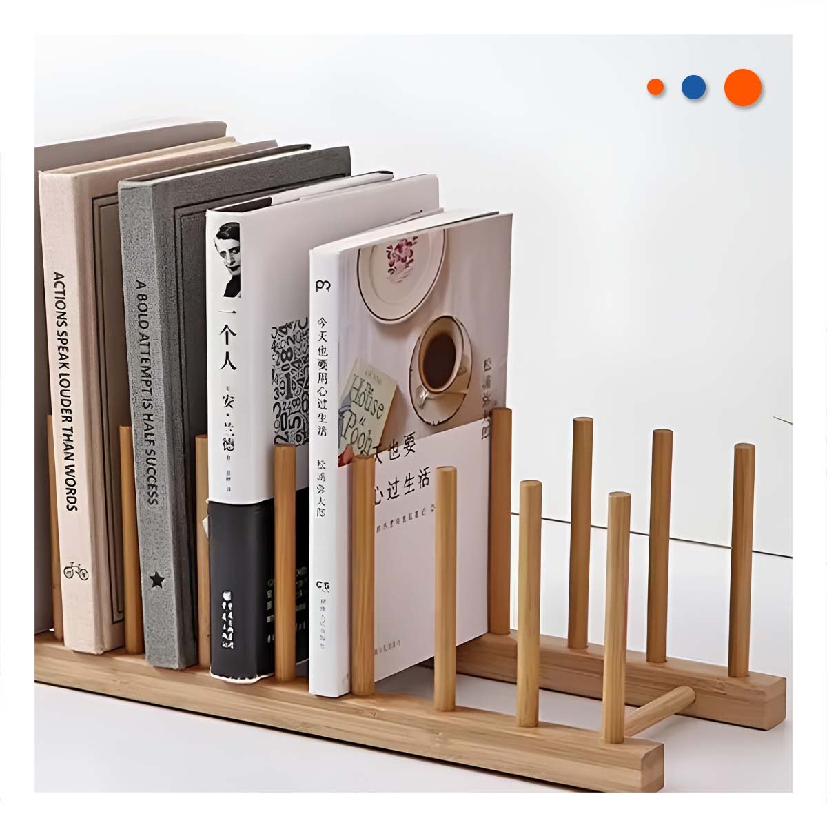 PACK12 MODULO RECTANGULAR DE BAMBU CON OCHO DIVISIONES PARA HOGAR COLOR MADERA Y+PAPEL REGALO - 2
