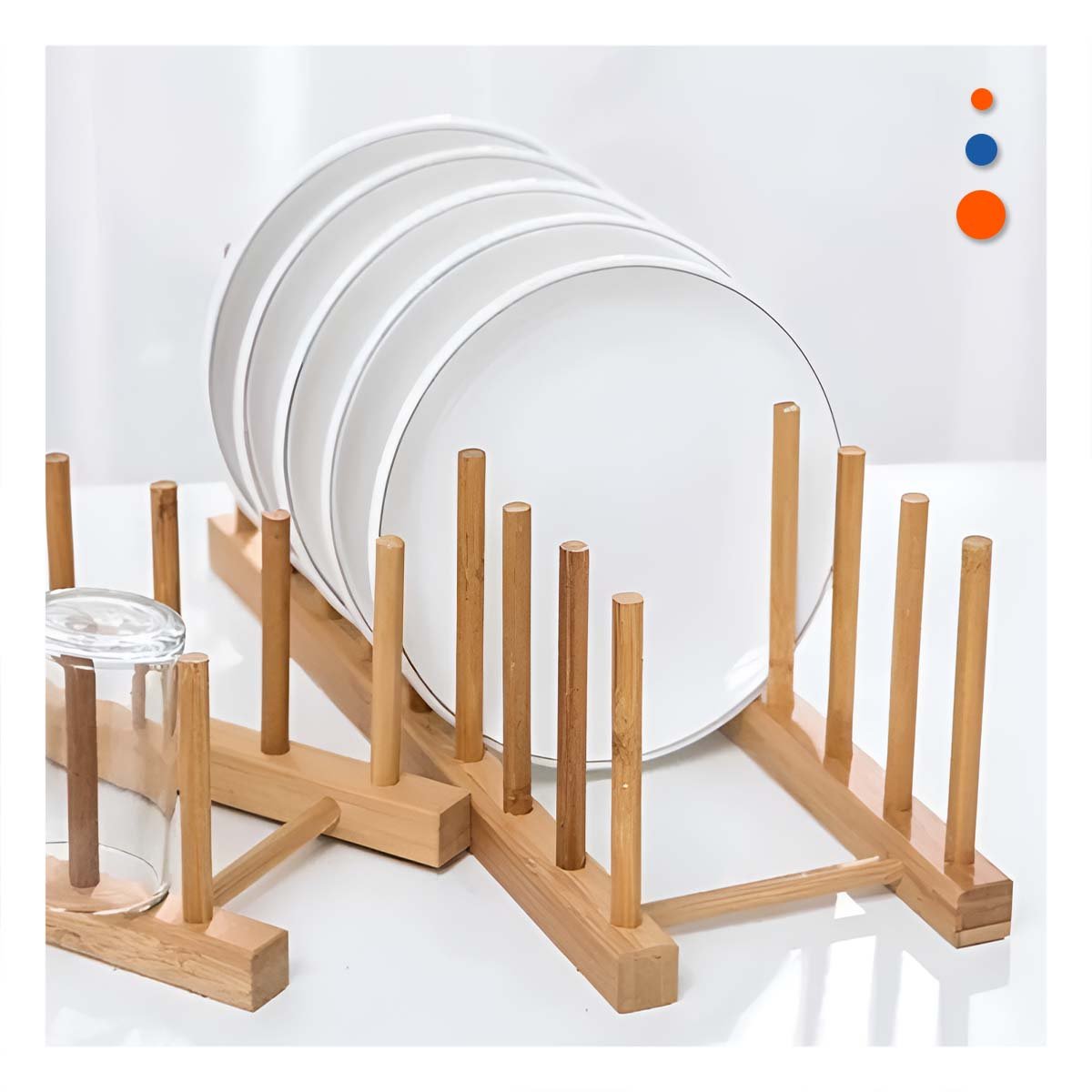 PACK12 MODULO RECTANGULAR DE BAMBU CON OCHO DIVISIONES PARA HOGAR COLOR MADERA Y+PAPEL REGALO - 5