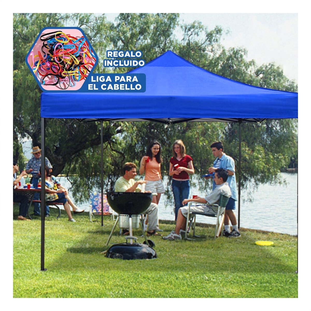 TOLDO PLEGABLE COLOR AZUL PARA EVENTOS CON DIMENSIONES FUNCIONALES 3X3X2.3M Y+LIGAS REGALO - 2