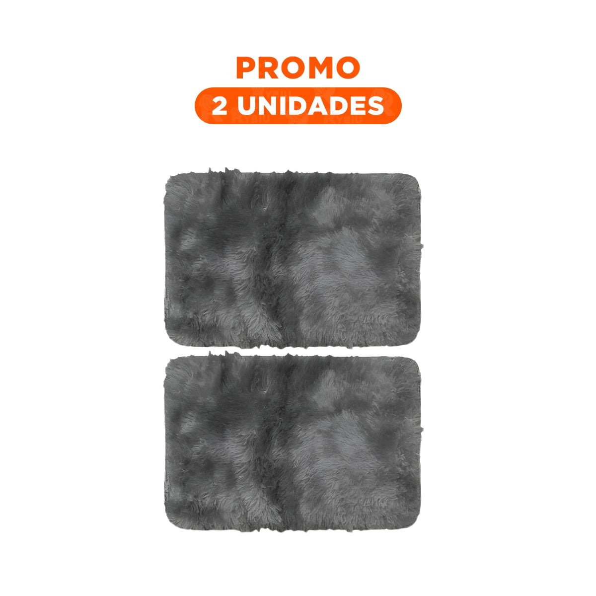PACK2 TAPETE NEGRO Y PLOMO RECTANGULAR 40X60CM CON SUPERFICIE PELUCHE Y+REGALO STICKER - 1