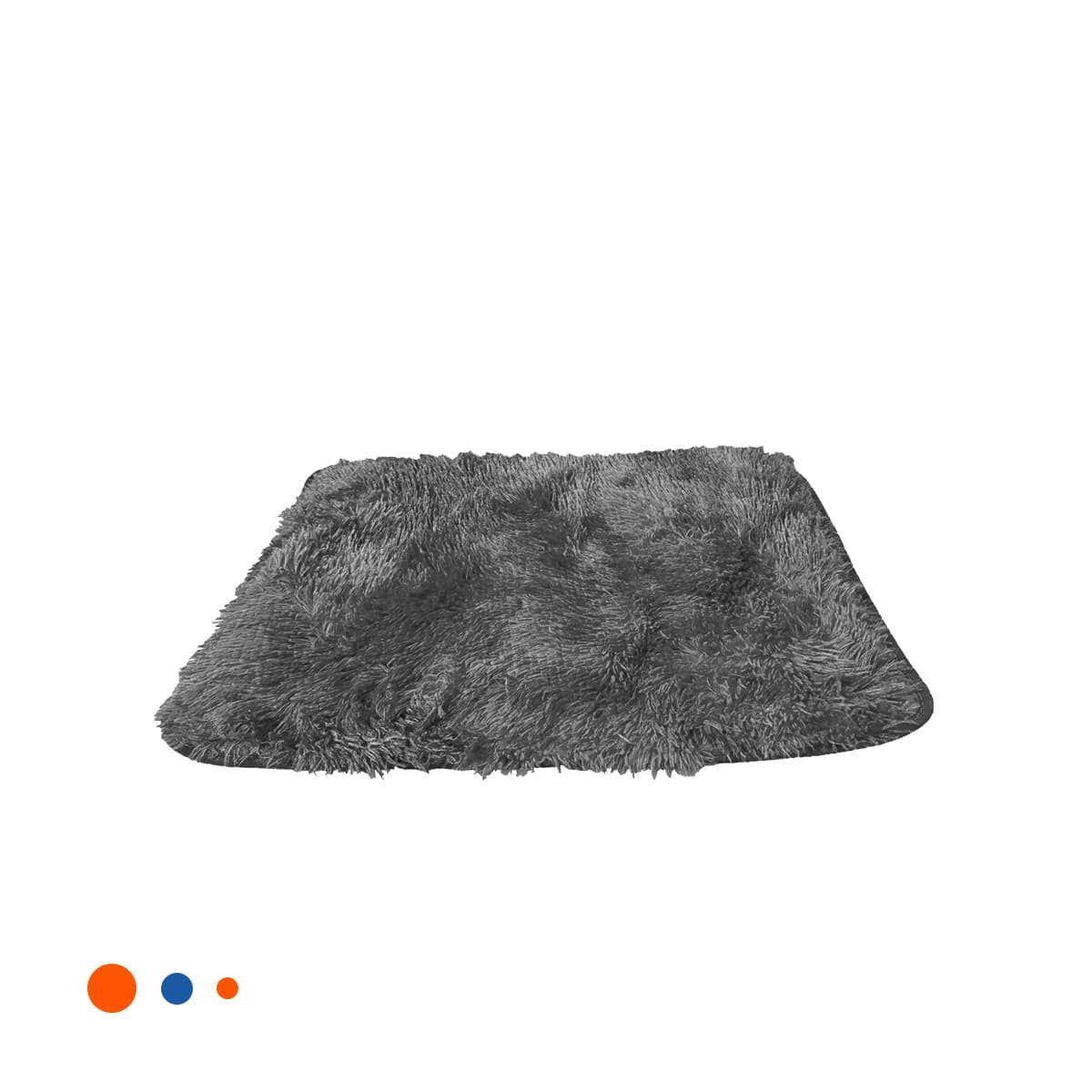 ALFOMBRA RECTANGULAR NEGRO Y PLOMO DE TEXTURA PELUCHE EN DIMENSIONES 40X60CM Y+LIGAS REGALO - 5