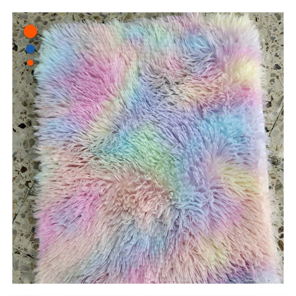 PACK2 TAPETE DIMENSIONES 40X60 MULTICOLOR CON ACABADO PELUCHE RECTANGULAR Y+PAPEL REGALO - 5
