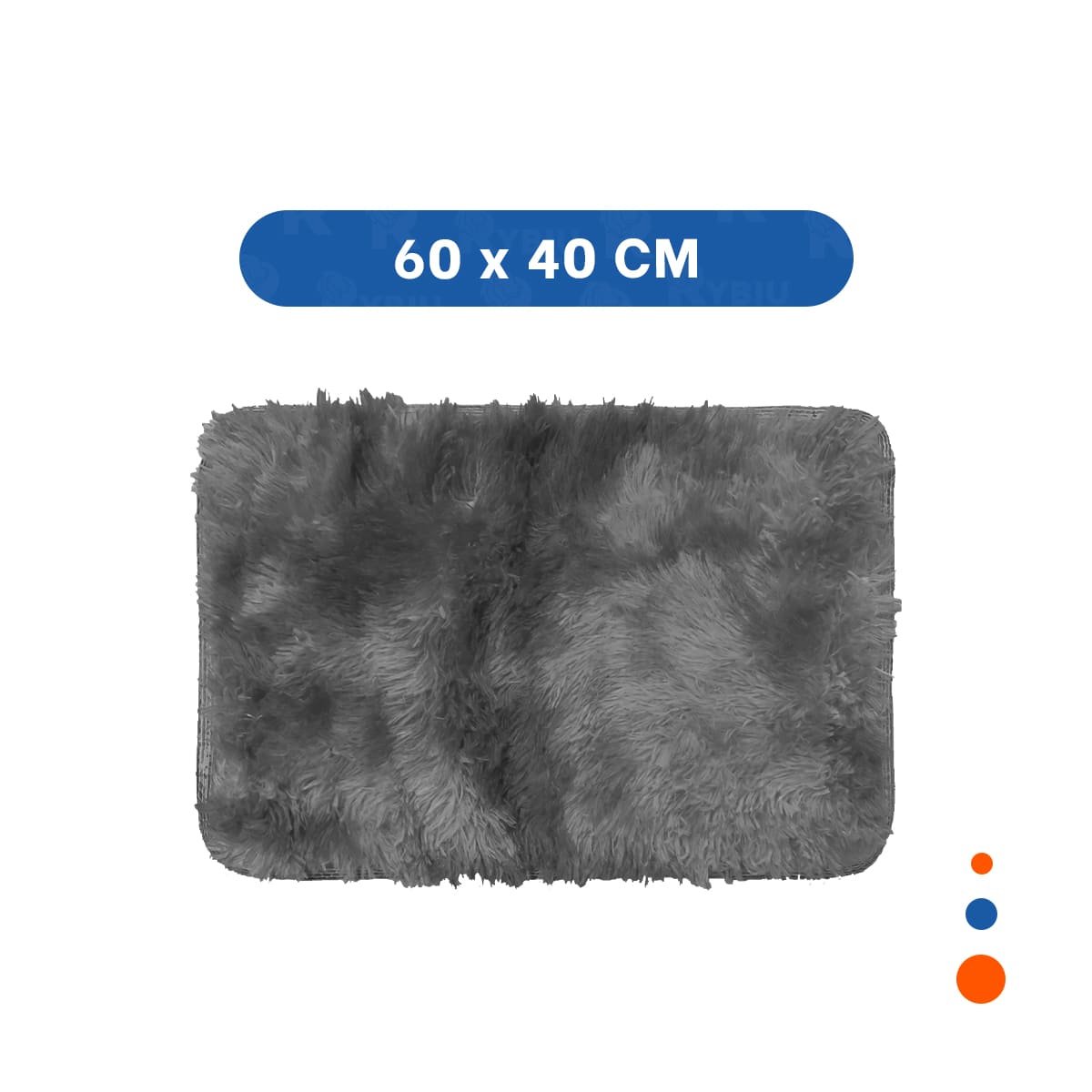 PACK2 TAPETE DE TEXTURA PELUCHE RECTANGULAR NEGRO Y PLOMO DIMENSIONES 40X60CM - 4