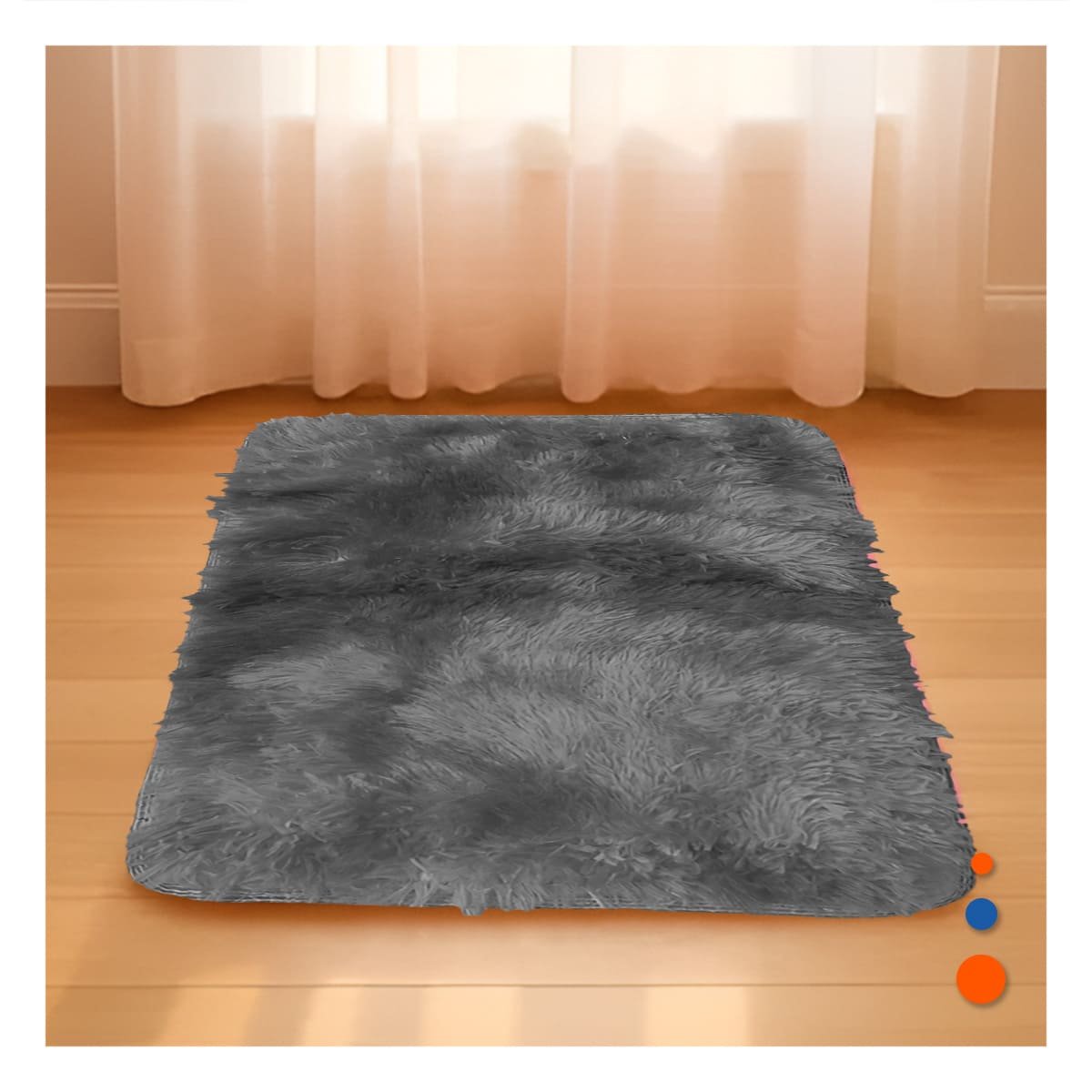 PACK2 TAPETE DE TEXTURA PELUCHE RECTANGULAR NEGRO Y PLOMO DIMENSIONES 40X60CM - 5