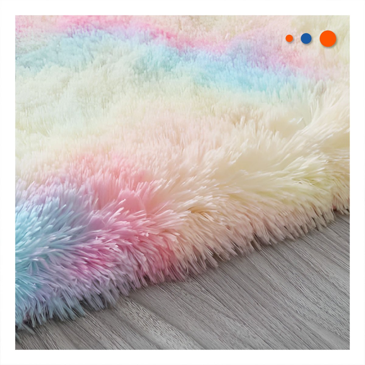 PACK4 ALFOMBRILLA MULTICOLOR RECTANGULAR CON PELUCHE 40X60CM Y+REGALO STICKER - 3