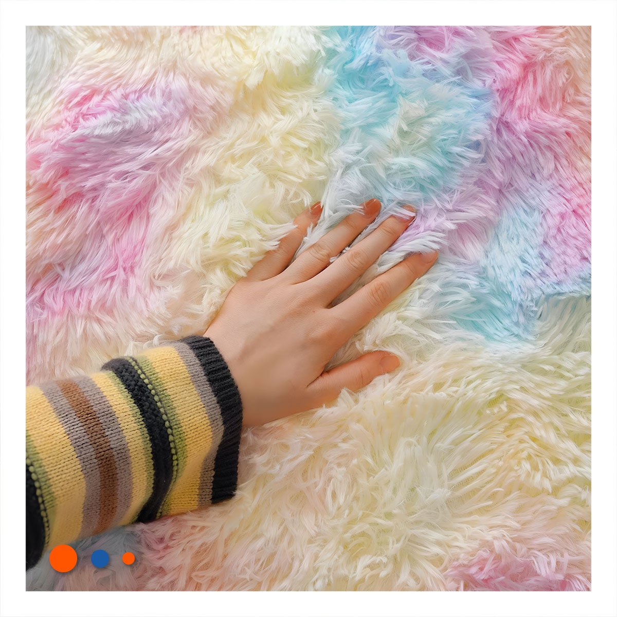 PACK4 ALFOMBRILLA MULTICOLOR RECTANGULAR CON PELUCHE 40X60CM Y+REGALO STICKER - 5