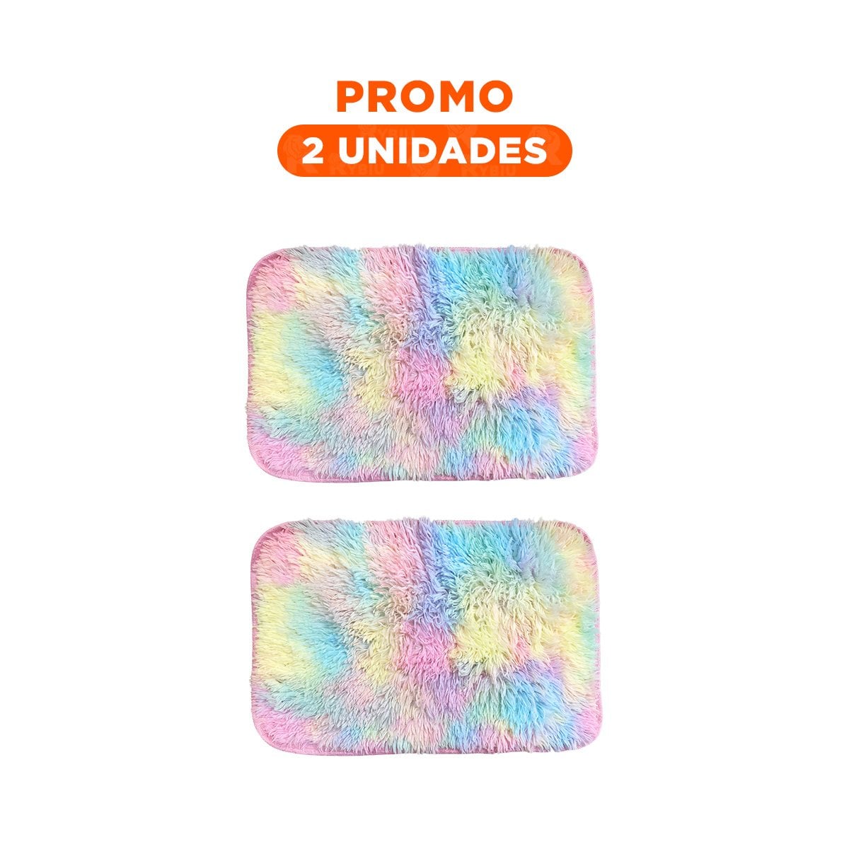 PACK2 TAPETE MULTICOLOR RECTANGULAR 40X60CM CON SUPERFICIE PELUCHE Y+REGALO STICKER - 1