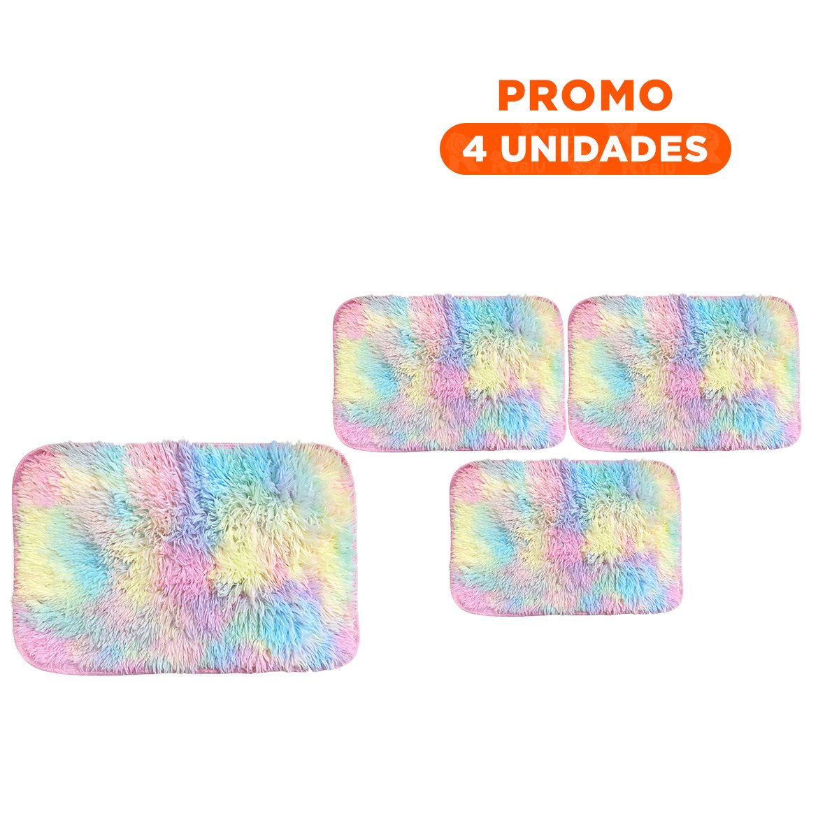 PACK4 TAPETE RECTANGULAR CON DIMENSIONES 40X60CM PELUCHE MULTICOLOR - 1