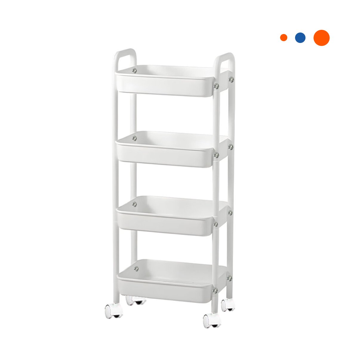 PACK4 RACK BLANCO DE METAL CON 4 NIVELES MOVILES Y ASAS PARA HOGAR Y+PAPEL REGALO - 3