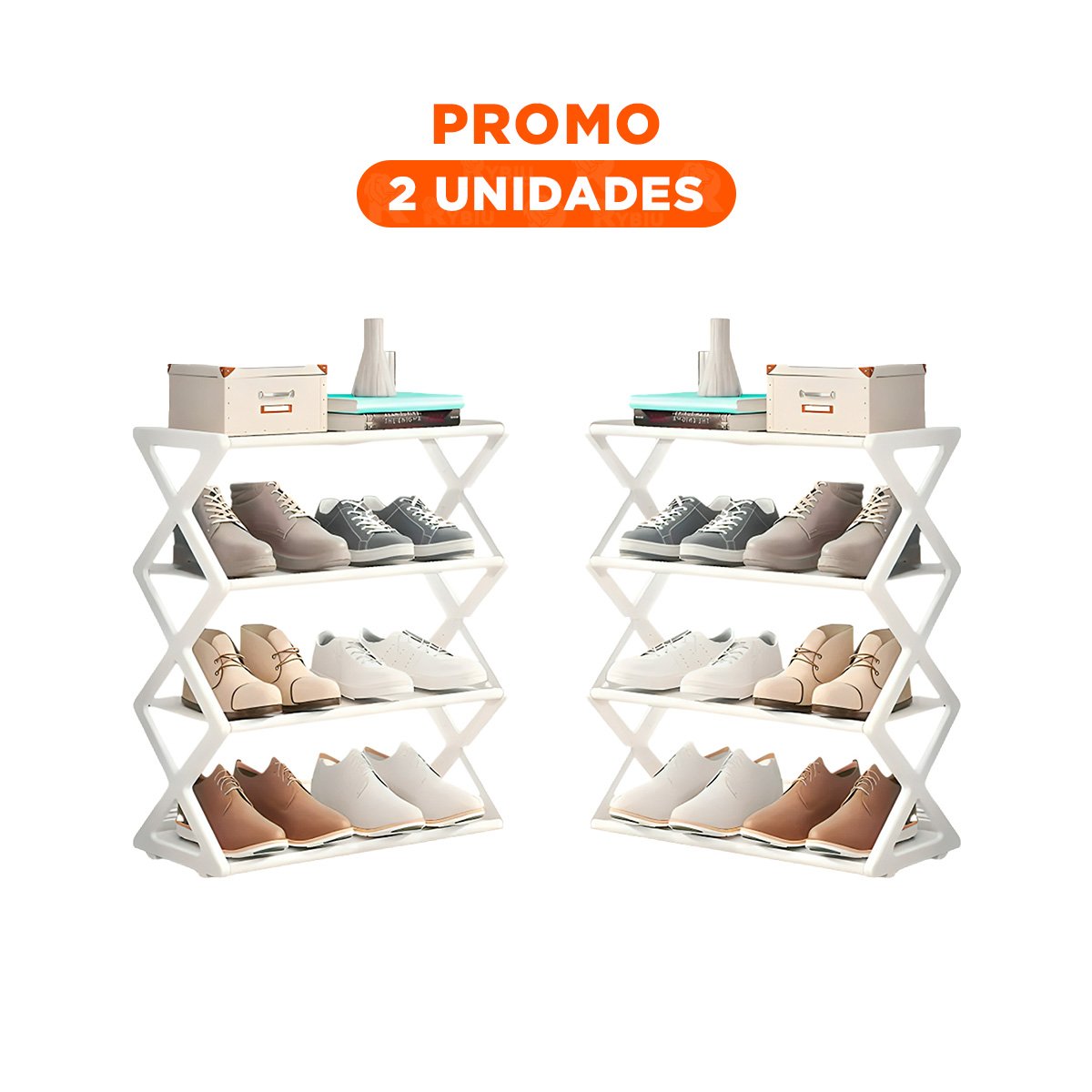 PACK2 MODULO 4 NIVELES BLANCO PARA ORDENAR ZAPATOS EN HOGAR Y+REGALO STICKER - 1