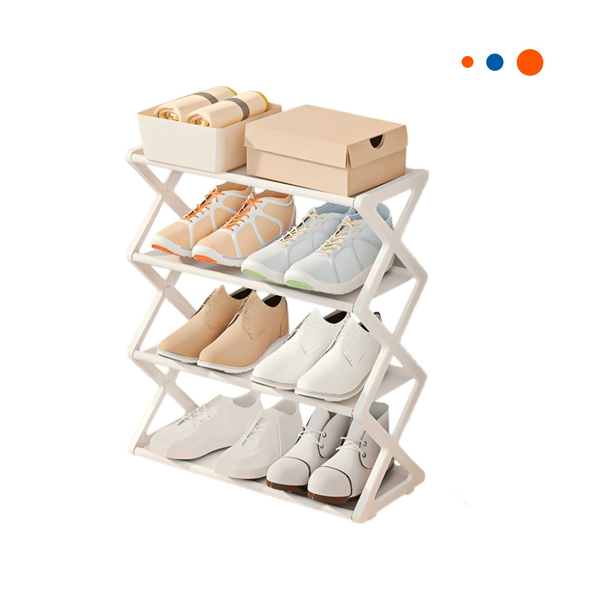 PACK2 MODULO 4 NIVELES BLANCO PARA ORDENAR ZAPATOS EN HOGAR Y+REGALO STICKER - 2