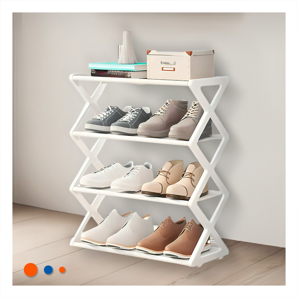 PACK2 MODULO 4 NIVELES BLANCO PARA ORDENAR ZAPATOS EN HOGAR Y+REGALO STICKER - 3