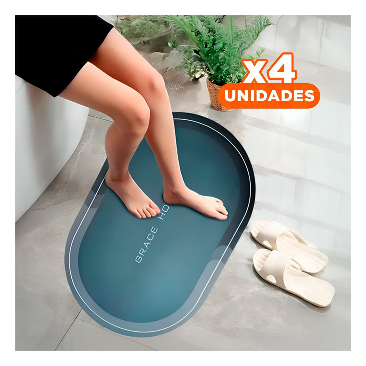 PACK4 SOPORTE OVALADO PARA MESA HOGAR AZUL ELEGANTE Y MUY UTIL Y+PAPEL REGALO - 1