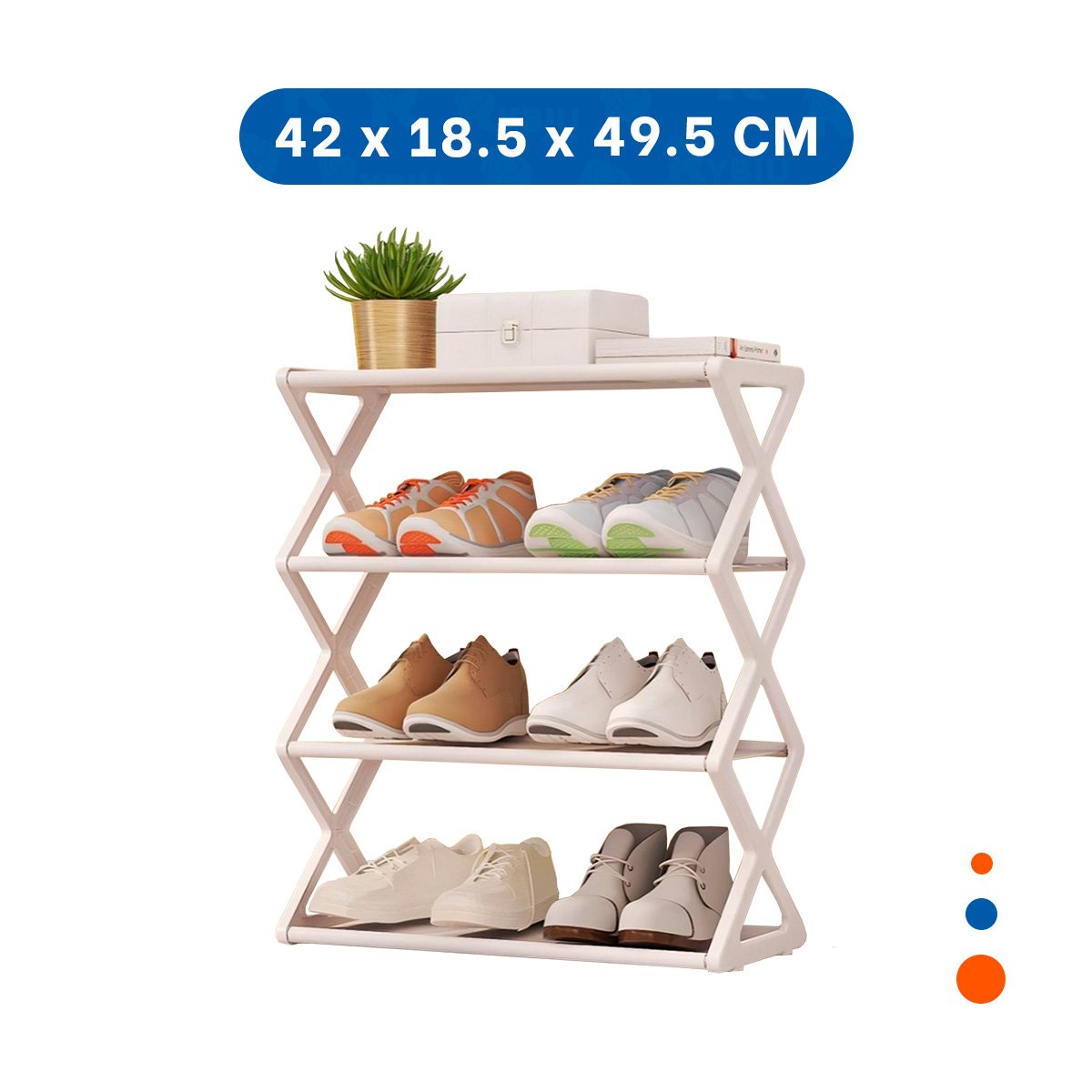 PACK2 RACK 4 NIVELES BLANCO PARA ORGANIZAR ZAPATOS EN HOGAR MODERNO - 4