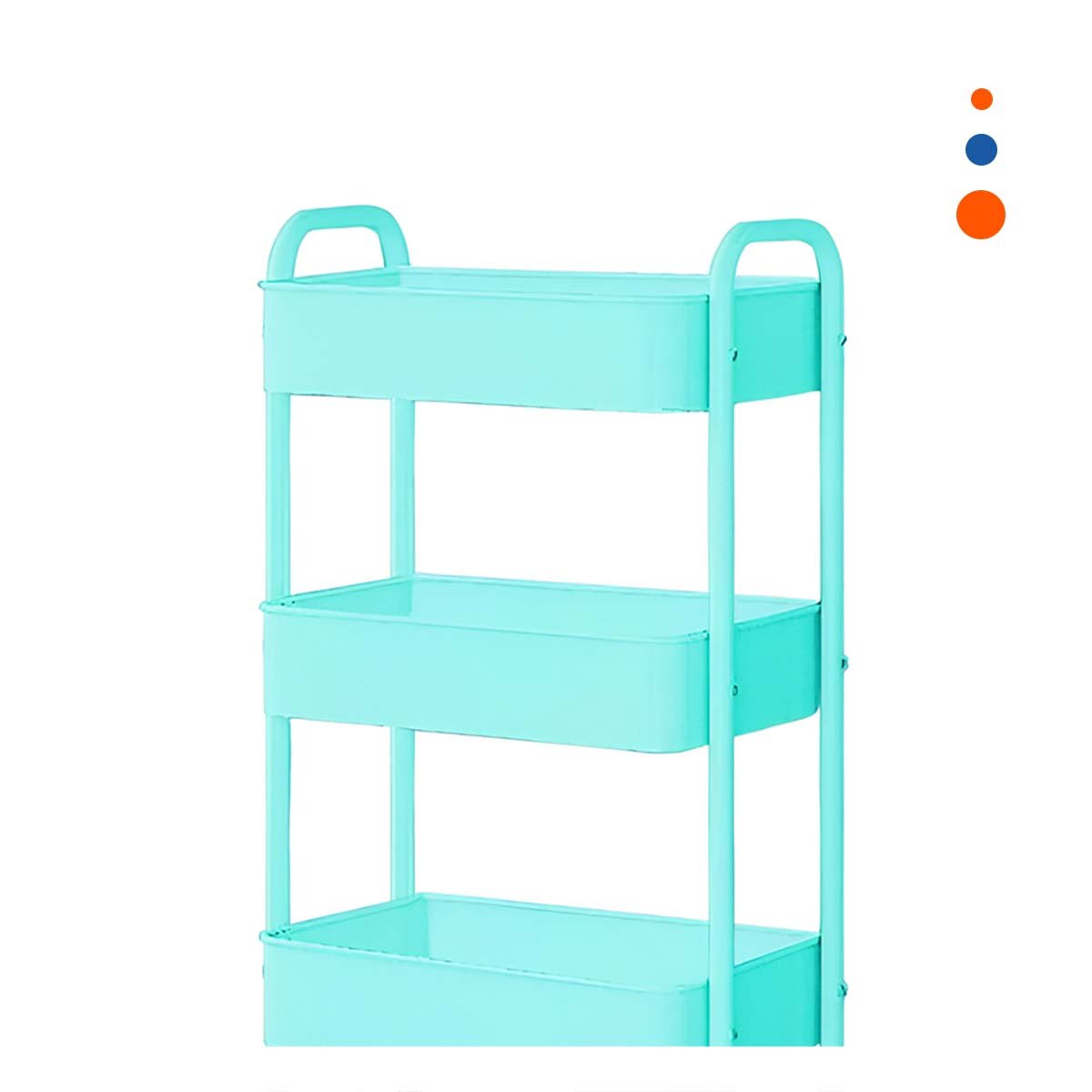 MUEBLE ORGANIZADOR DE CUATRO NIVELES CON RUEDAS Y ASAS METAL CELESTE CASA Y+LIGAS REGALO - 5