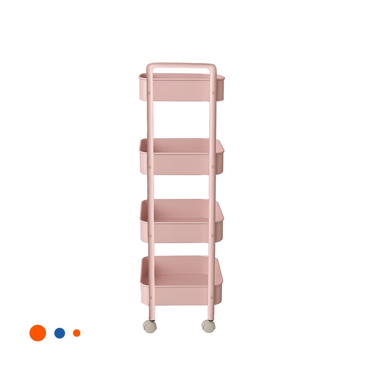 MUEBLE AUXILIAR DE 4 NIVELES CON RUEDAS Y ASAS PARA CASA METAL ROSADO Y+LIGAS REGALO - 5
