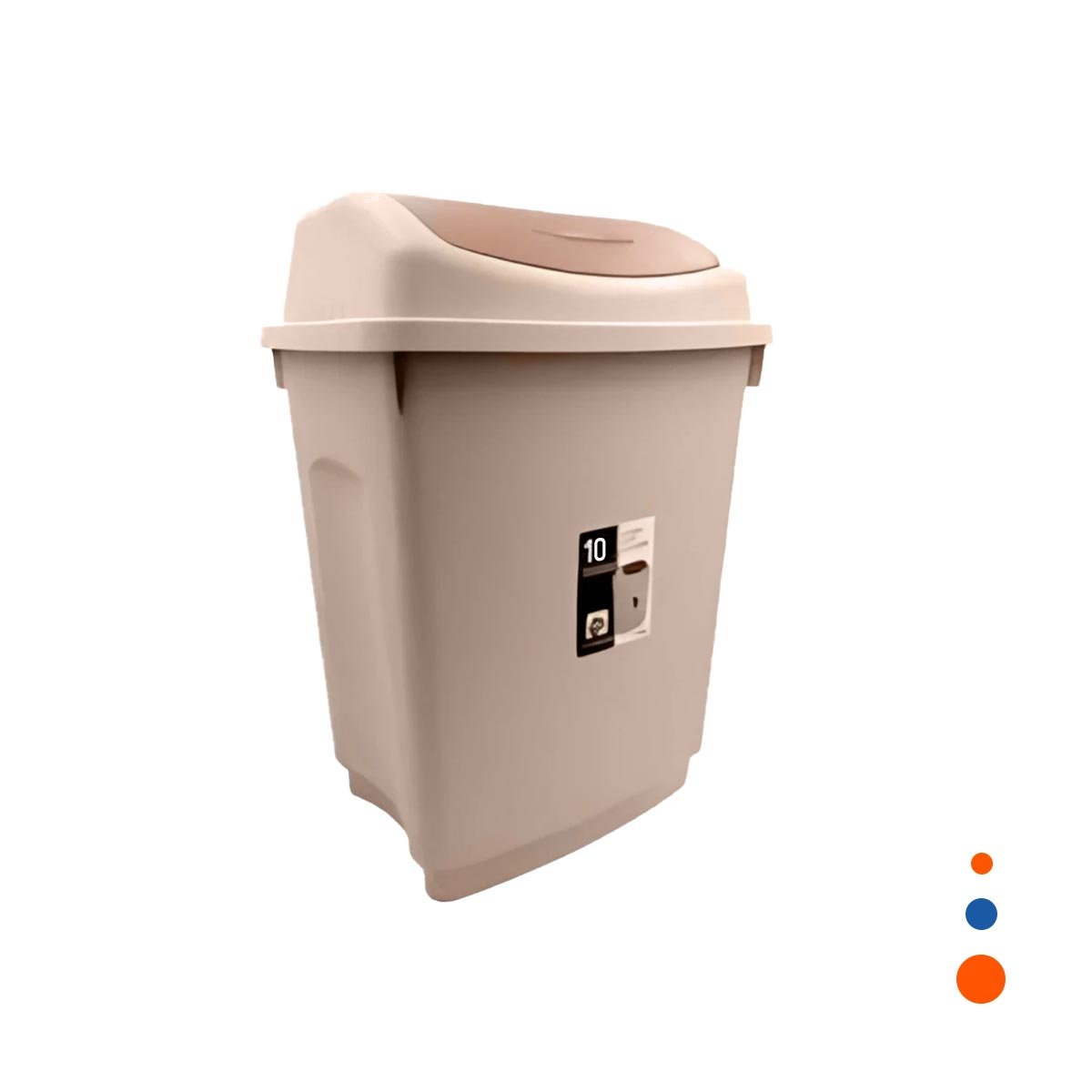 PACK2 RECIPIENTE DE BASURA CON TAPA VAIVEN Y ACABADO MARRON 10L Y+REGALO STICKER - 2